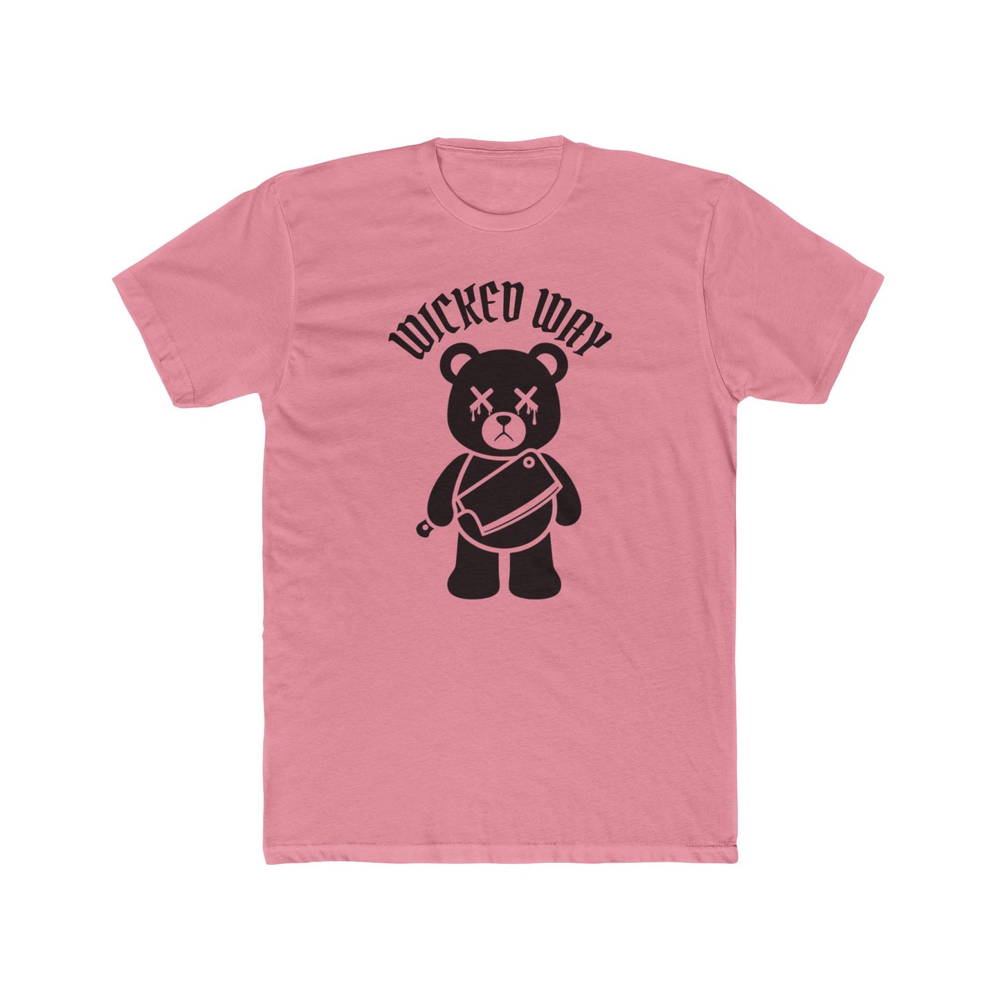 "Wicked Way" Deady Bear Butcher Knife Cotton Crew Tee
