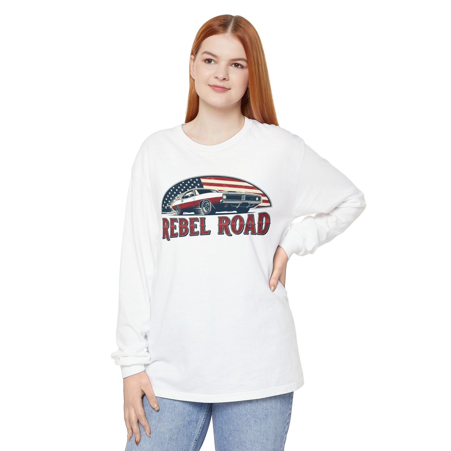 "Rebel Road" American Muscle Long Sleave Vintage Tee,