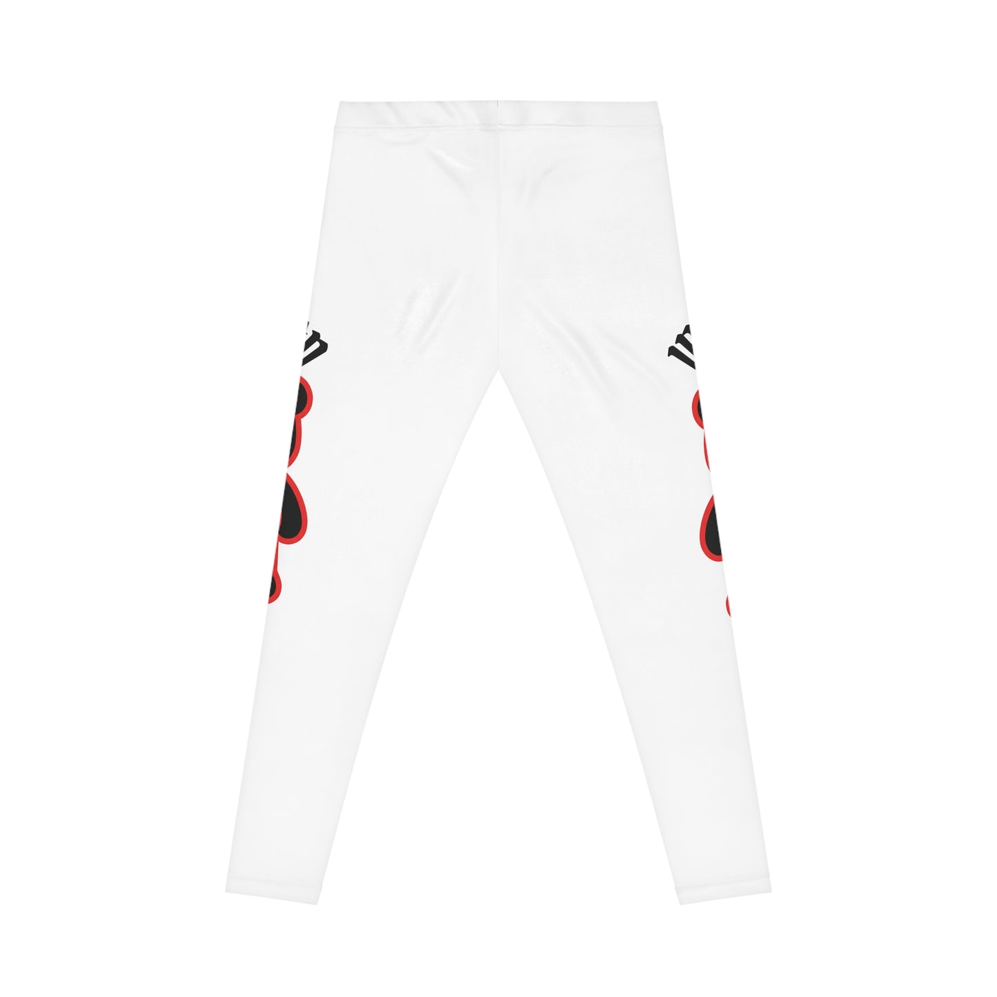 "Wicked Way" Deady Bear White, Red & Black Women's Casual Leggings