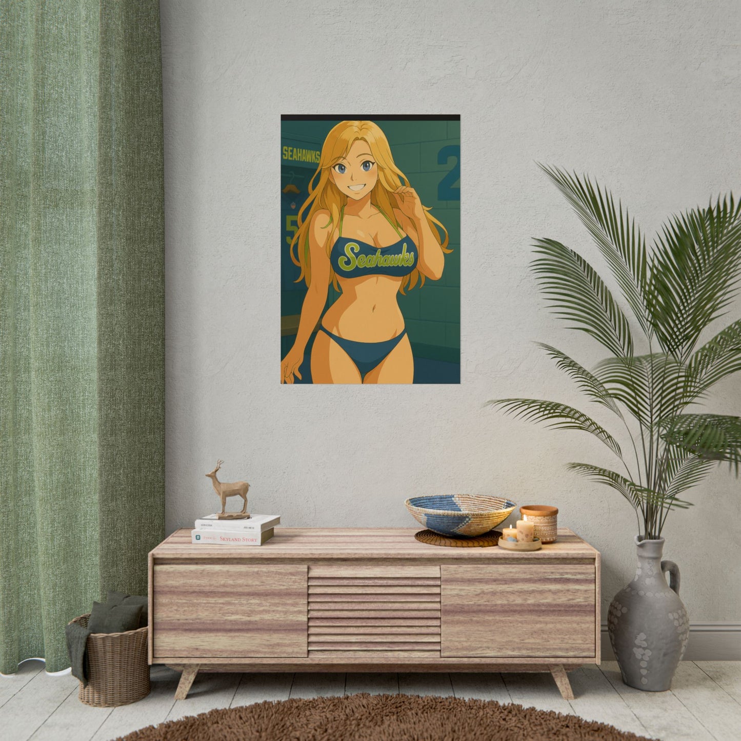 Loco Fits Anime Girls 'Seahawks Girl Swimsuit 1' Poster