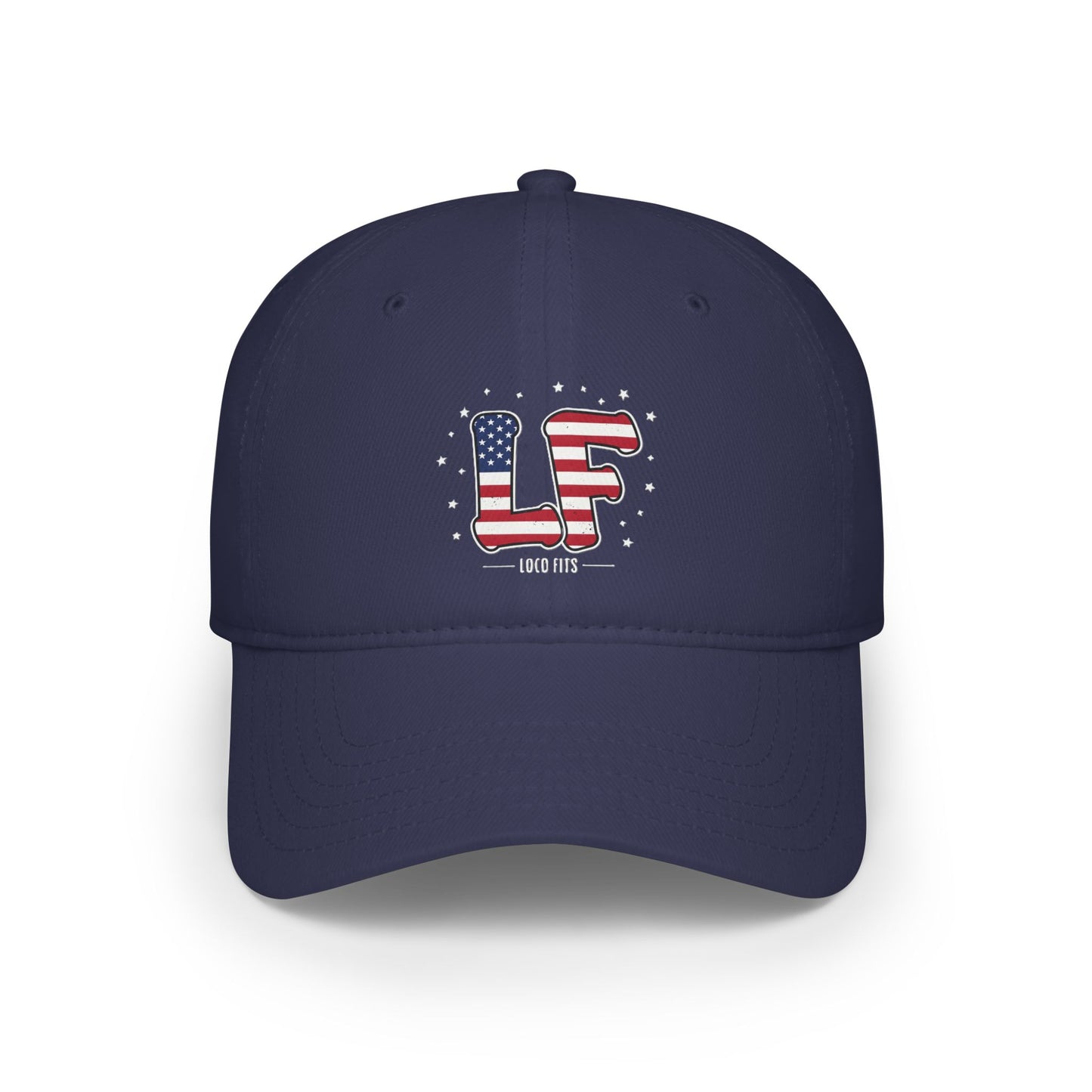 Patriotic 'Liberty and Freedom' Loco Fits Low Profile Baseball Cap - Stylish American Flag Design