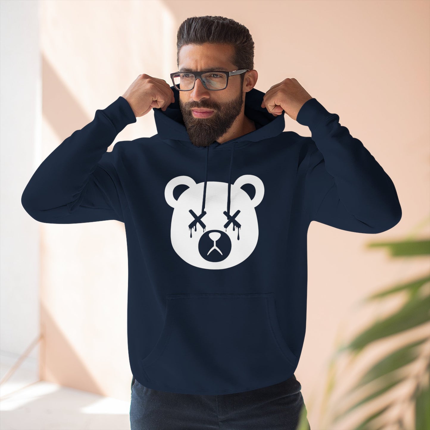 "Wicked Way" Dead Bear Head Solo White Logo Hoodie