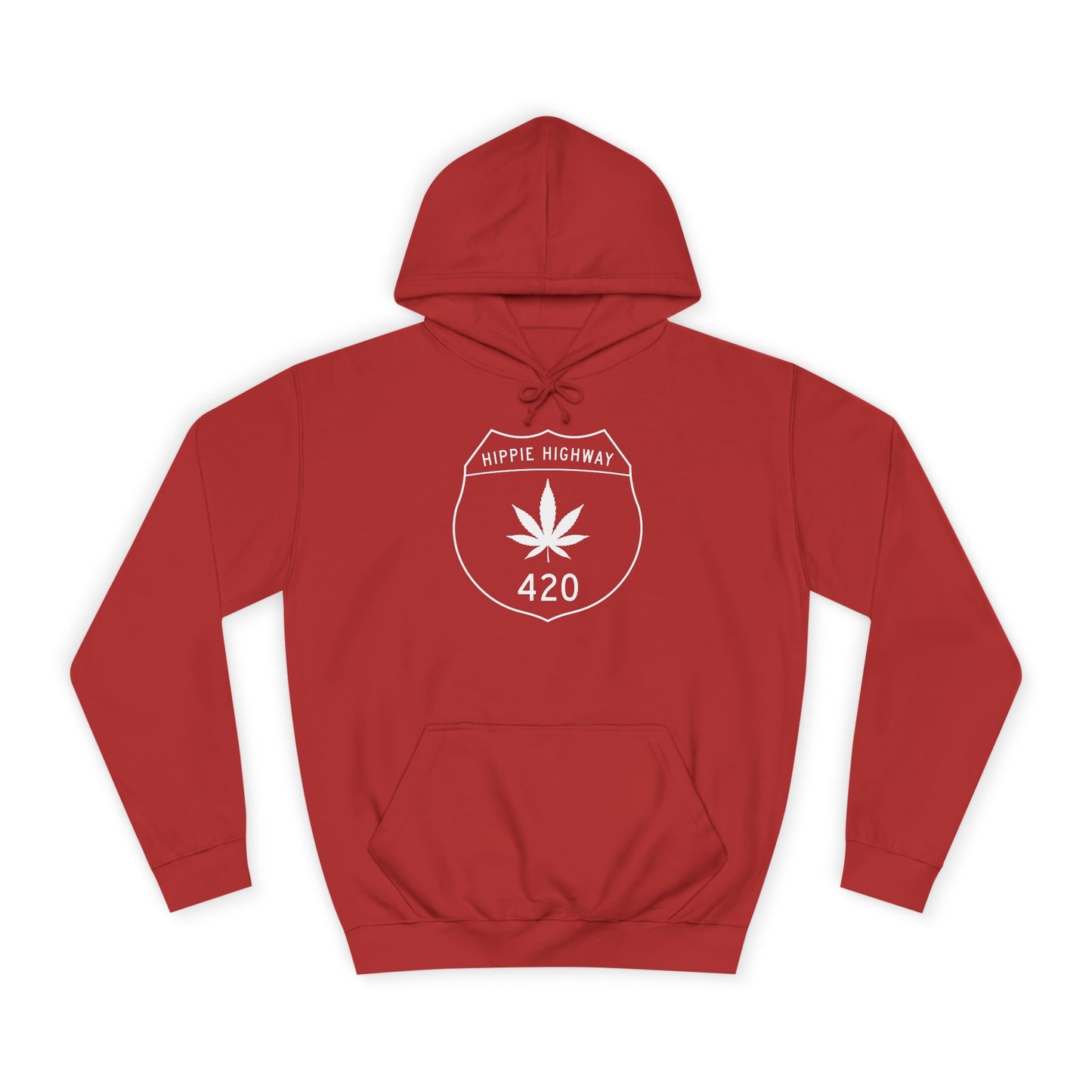 "Hippie Highway" 420 Road Sign College Hoodie