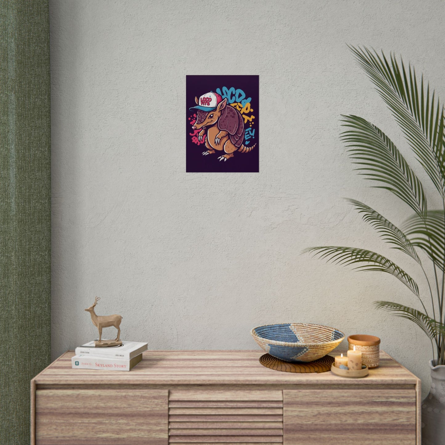 Colorful Loco Fits Armadillo Art Print - Loco Fits Rolled Poster