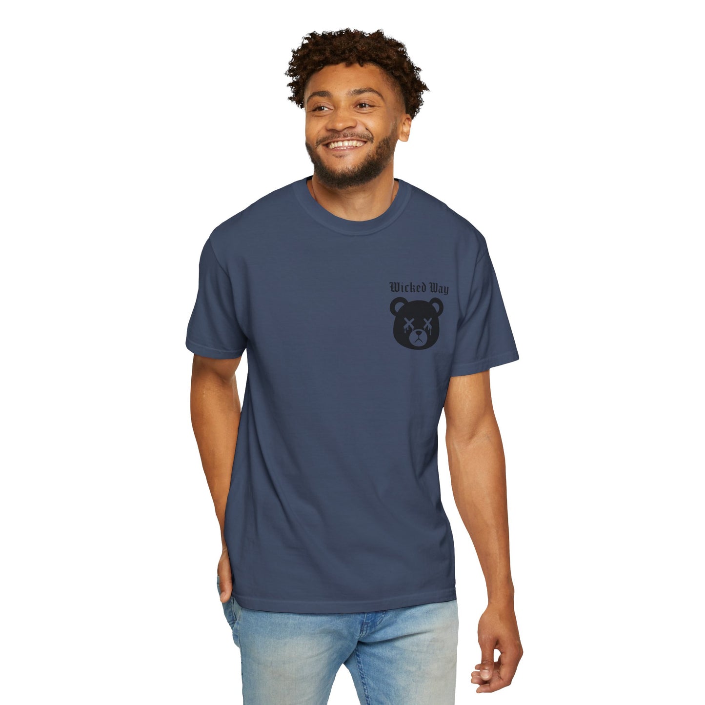 "Wicked Way" Dead Bear Head Pocket Logo Graphic T-Shirt (Multi Color Options)
