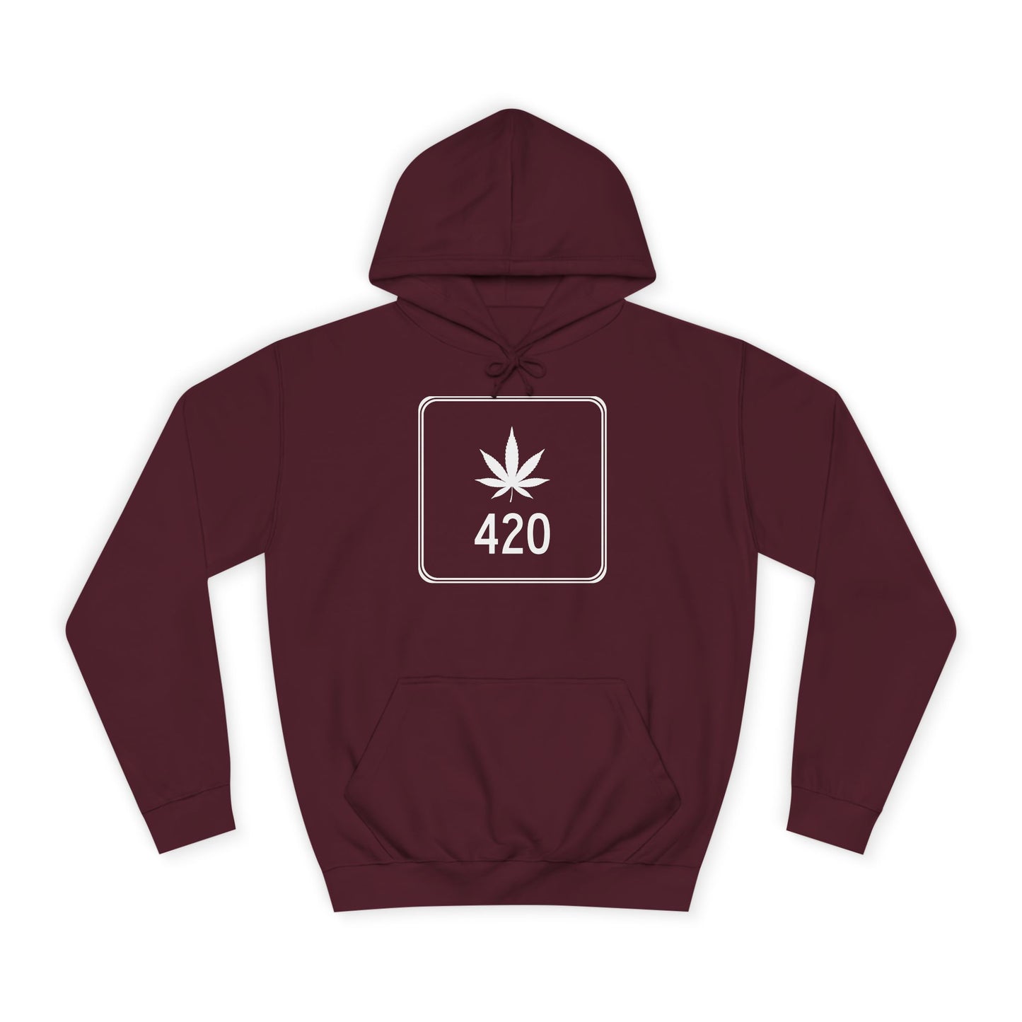 "Hippe Highway" 420 Pot Leaf Sign College Hoodie