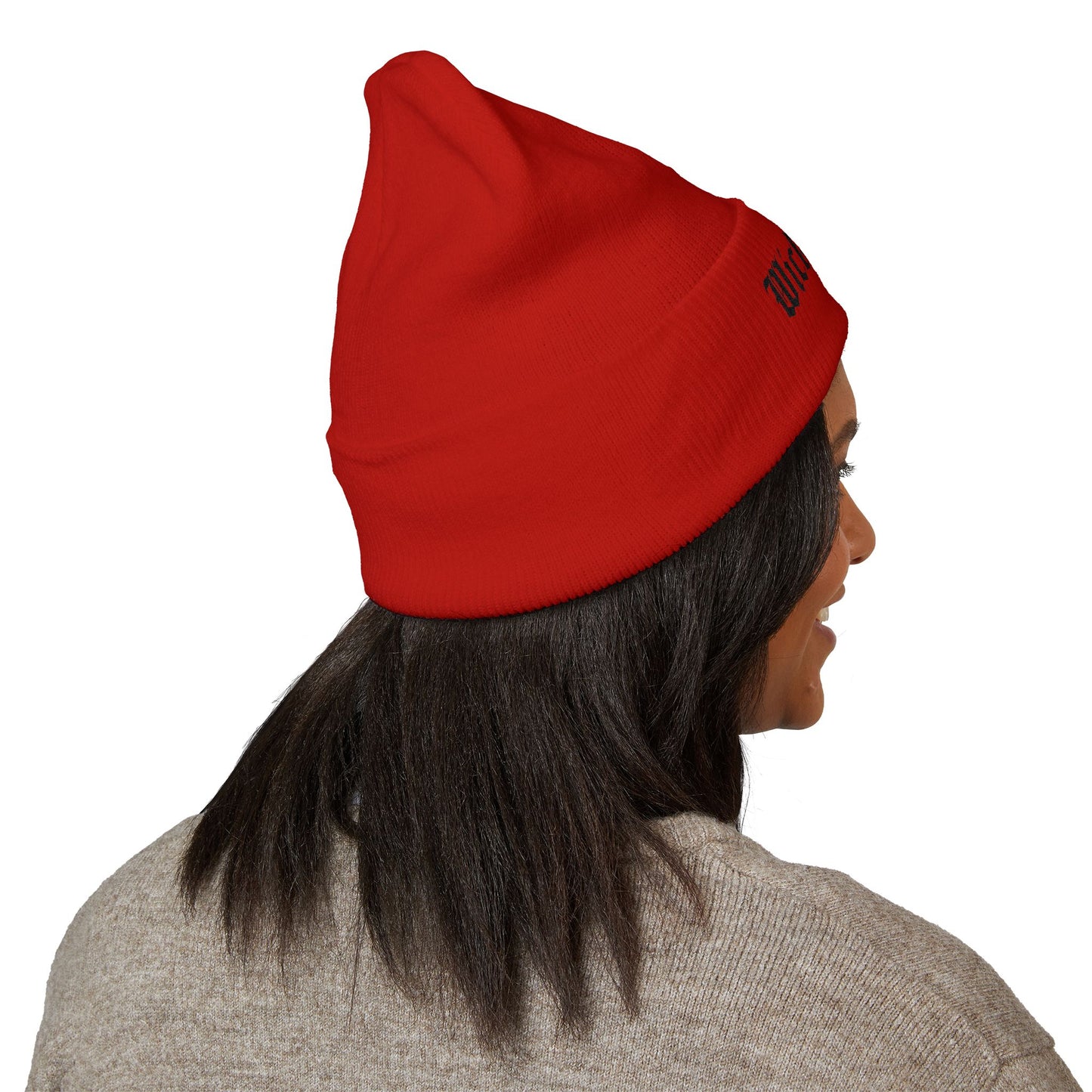 "Wicked Way" Black Script Embroidered Beanie (Multi Color Options)
