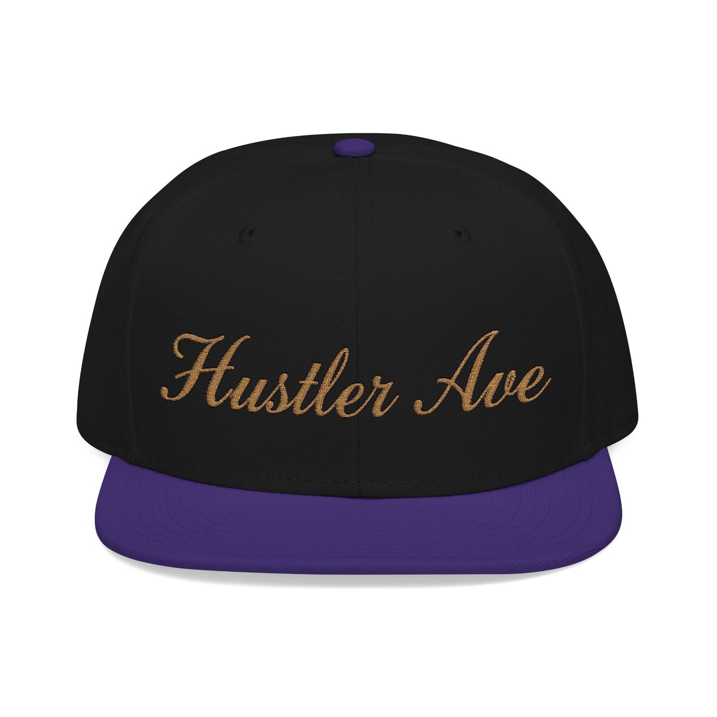 "Hustler Ave" Gold Edition Cursive Snapback Hat