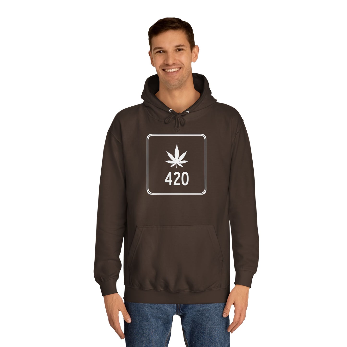 "Hippe Highway" 420 Pot Leaf Sign College Hoodie