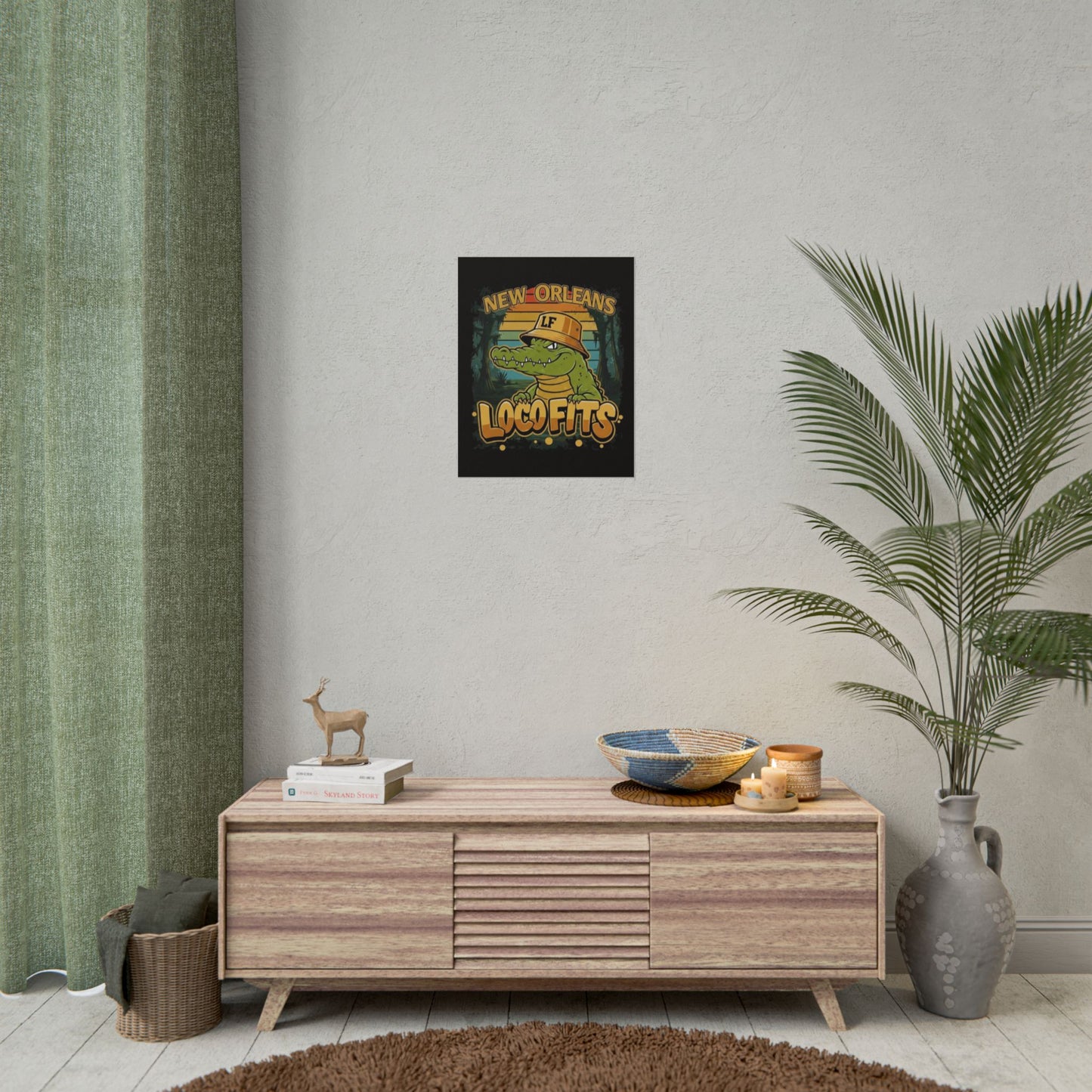 New Orleans Loco Fits Gator Wall Art Poster - Loco Fits Design