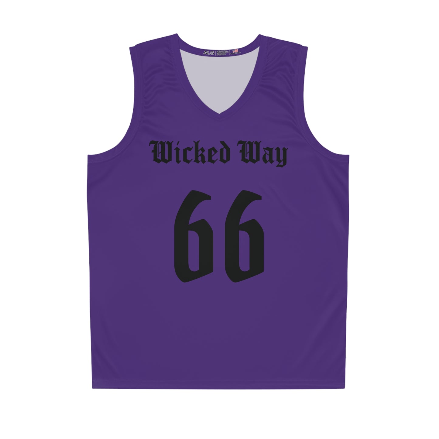 Purple & Black "Wicked Way" #66 Alt. Basketball Jersey