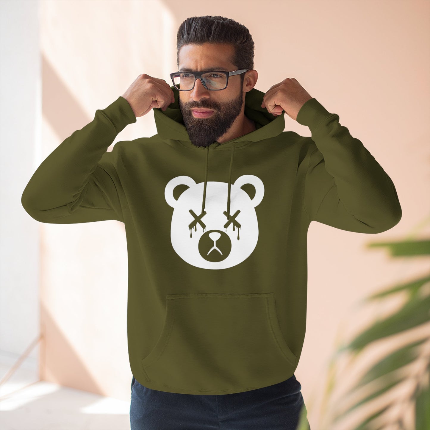 "Wicked Way" Dead Bear Head Solo White Logo Hoodie