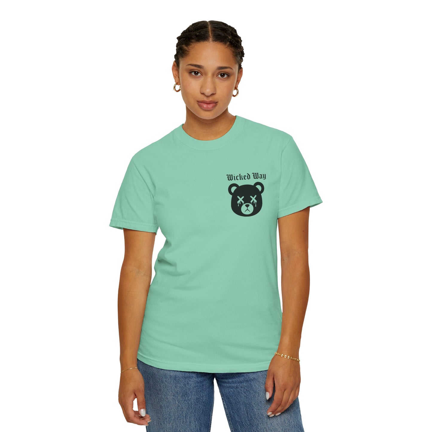 "Wicked Way" Dead Bear Head Pocket Logo Graphic T-Shirt (Multi Color Options)