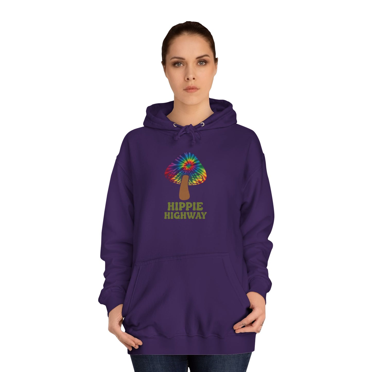 "Hippie Highway" Hippie Mushroom College Hoodie