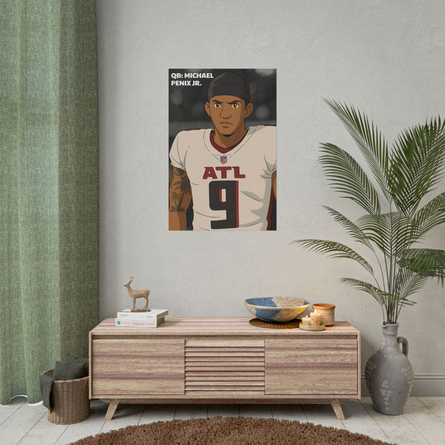 Loco Fits Anime Football 'QB: Michael Penix Jr' Poster