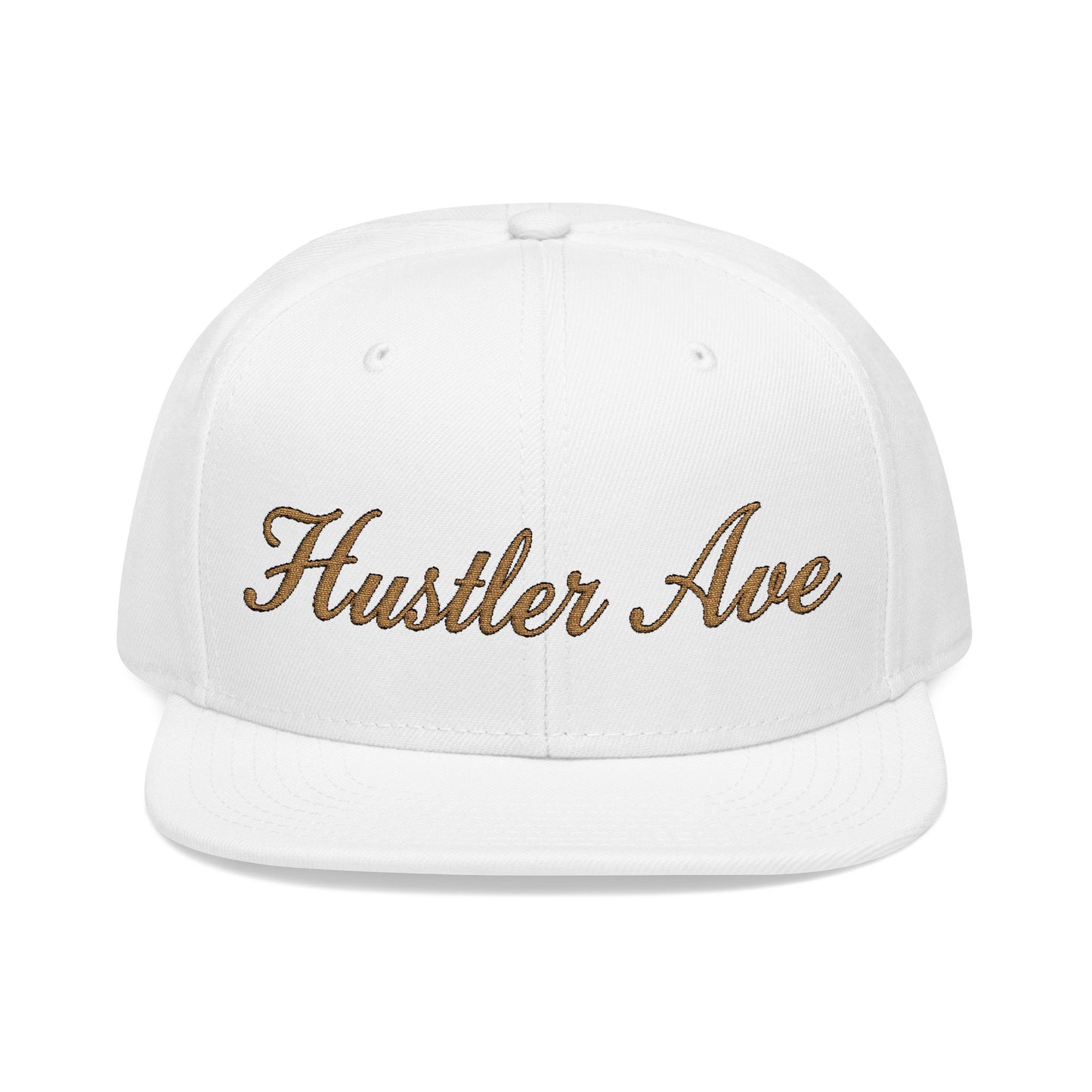 "Hustler Ave" Gold Edition Cursive Snapback Hat