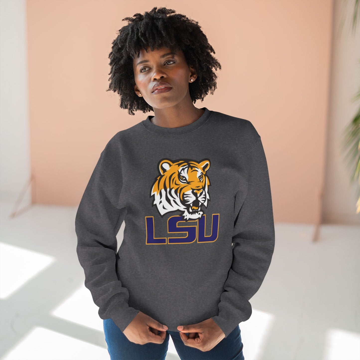 'LSU Tigers Head' Cotton Crewneck Sweatshirt