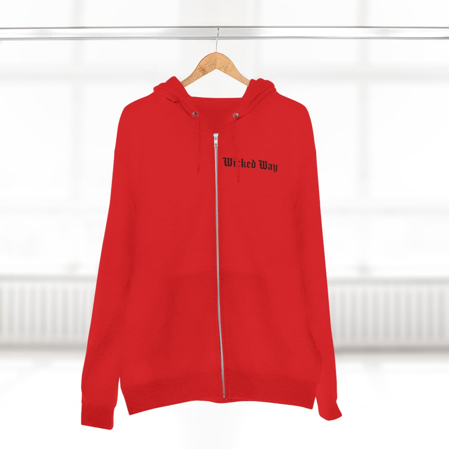 "Wicked Way" Deady Bear Head Zip Hoodie