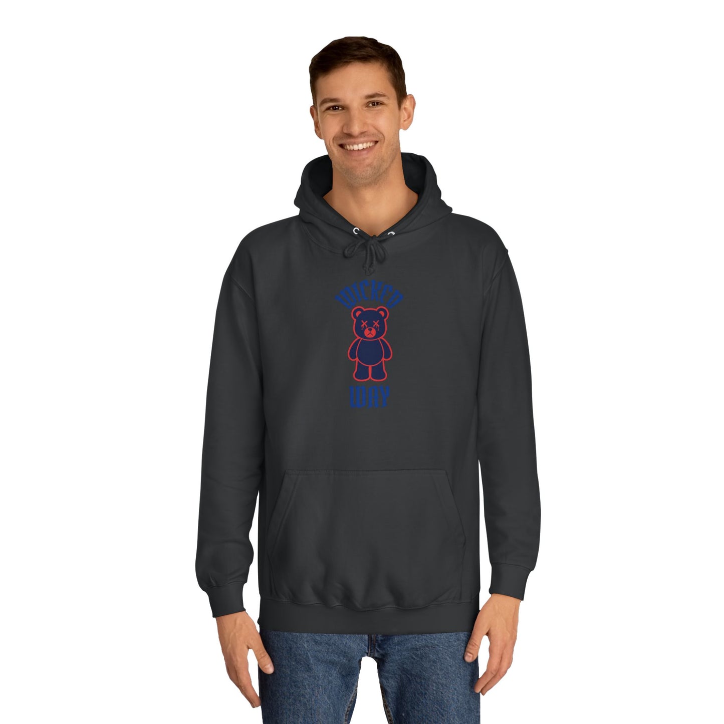 "Wicked Way" Deady Bear Red & Blue College Hoodie