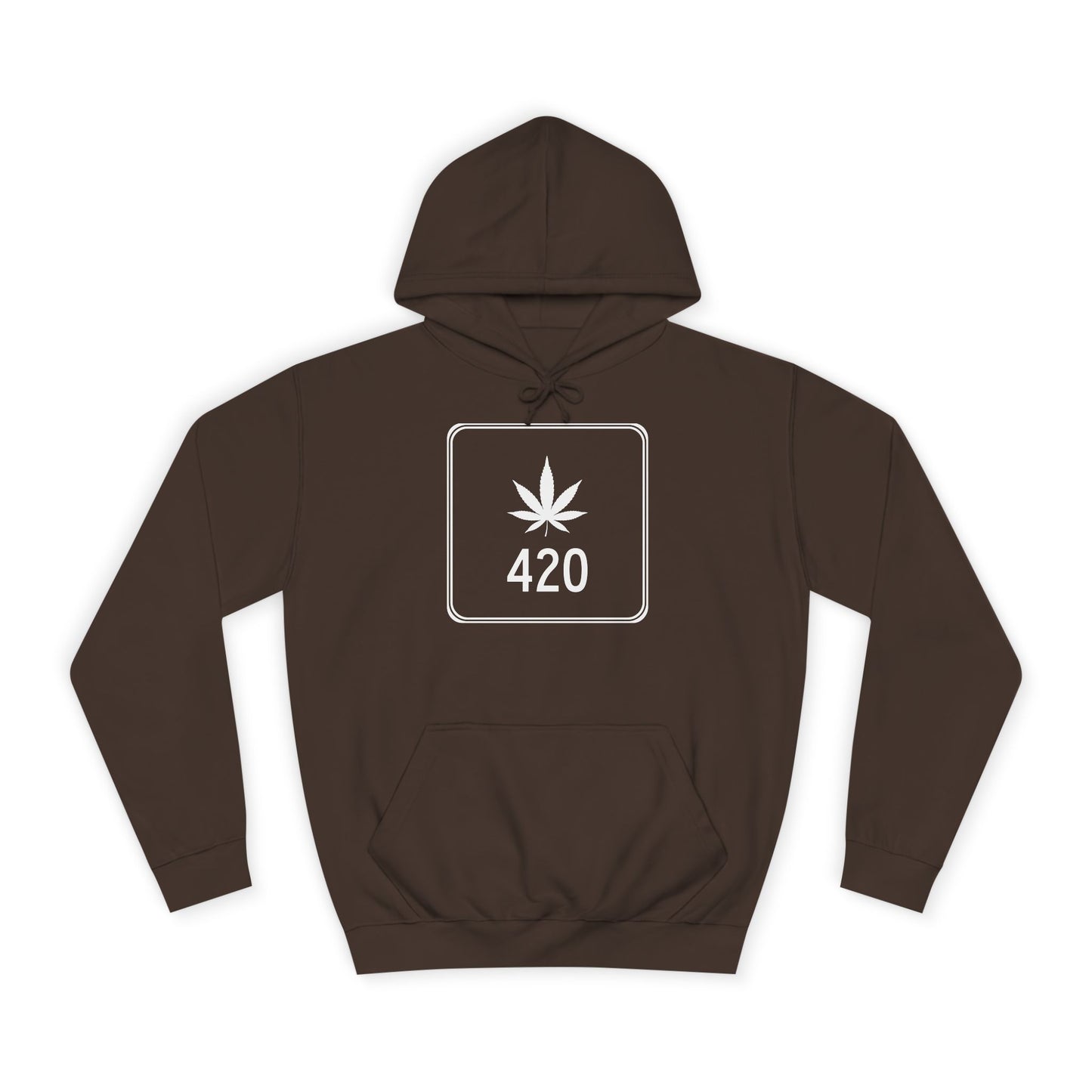 "Hippe Highway" 420 Pot Leaf Sign College Hoodie