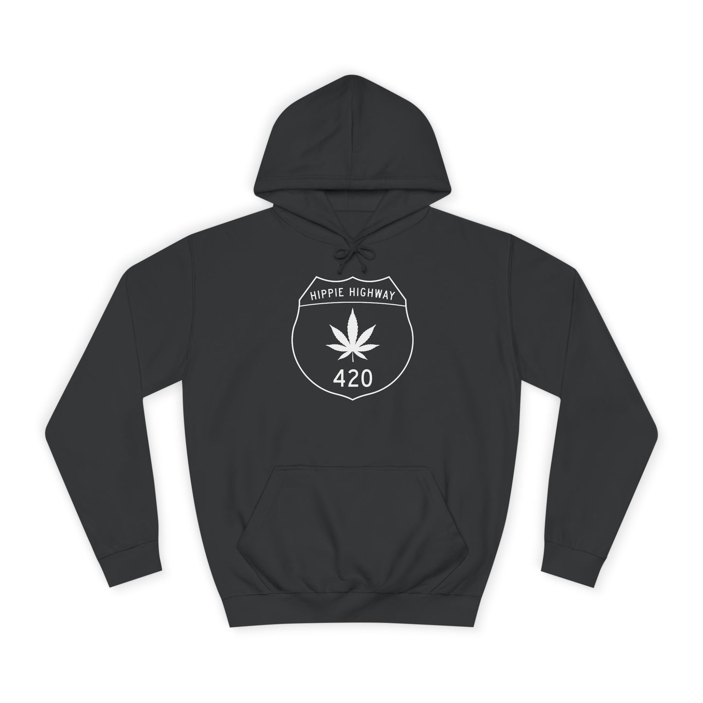 "Hippie Highway" 420 Road Sign College Hoodie