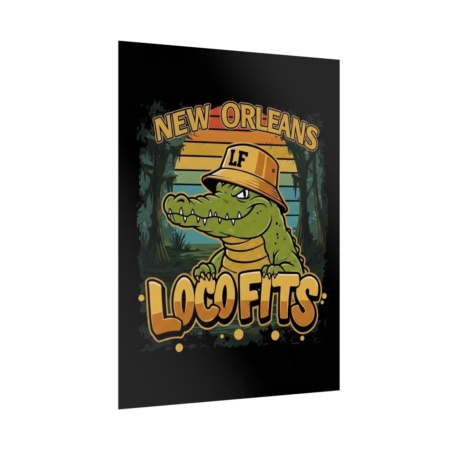 New Orleans Loco Fits Gator Wall Art Poster - Loco Fits Design