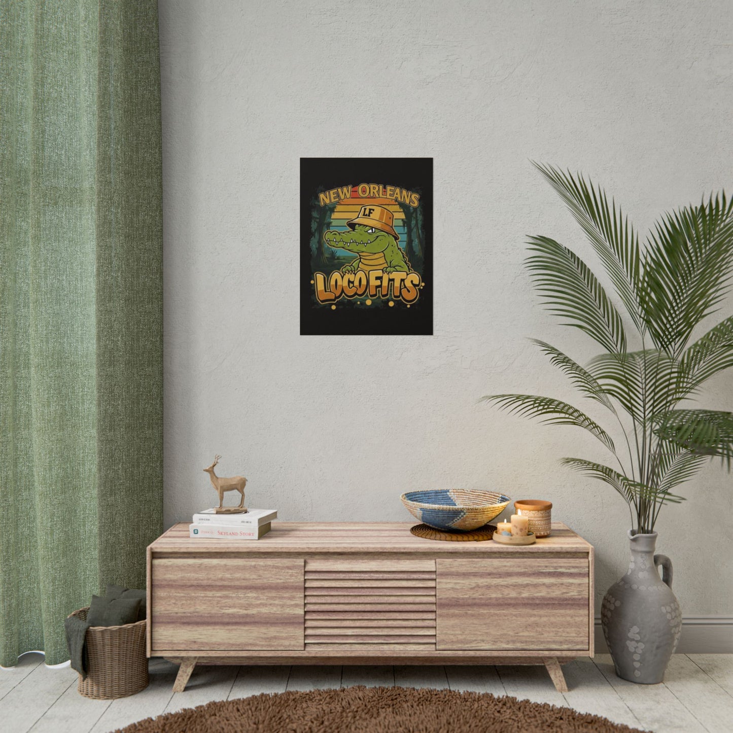 New Orleans Loco Fits Gator Wall Art Poster - Loco Fits Design