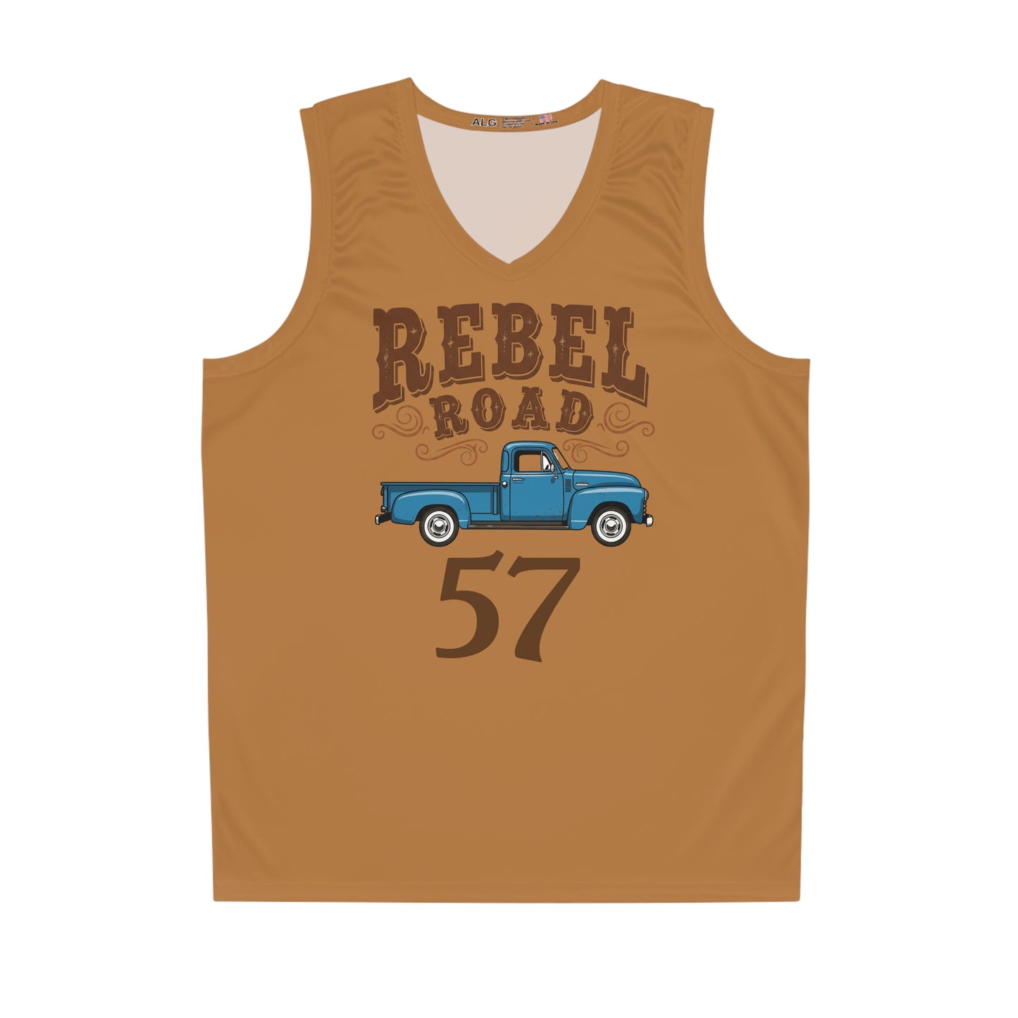 Light Brown "Rebel Road" #57 Good Ole' Truck Basketball Jersey