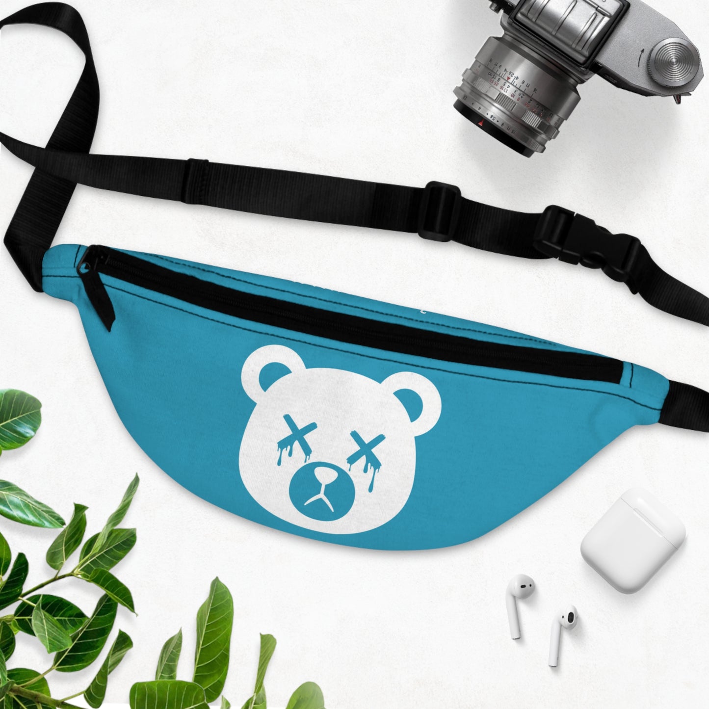 Teal w/ White Logo "Wicked Way" Dead Bear Head Fanny Pack