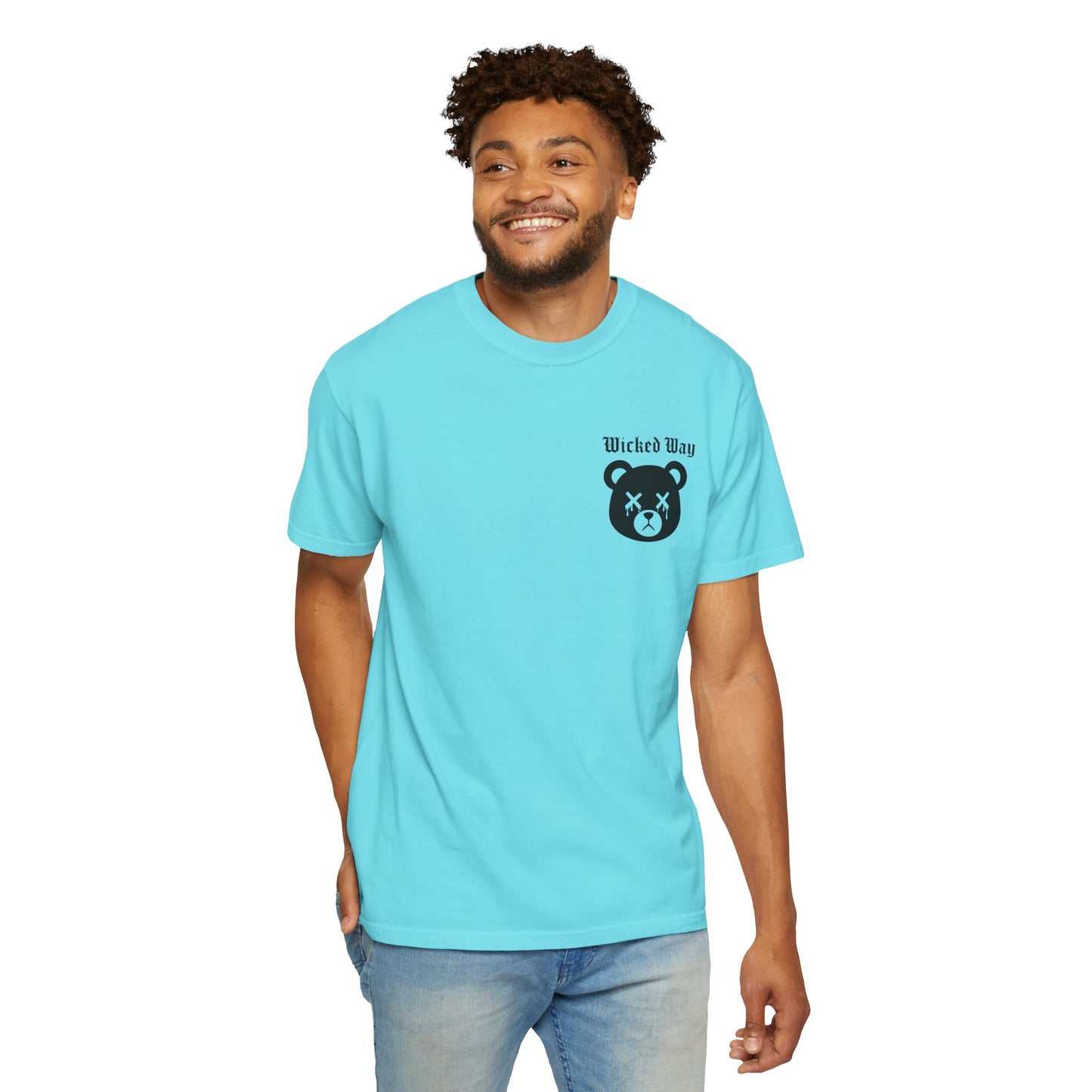 "Wicked Way" Dead Bear Head Pocket Logo Graphic T-Shirt (Multi Color Options)