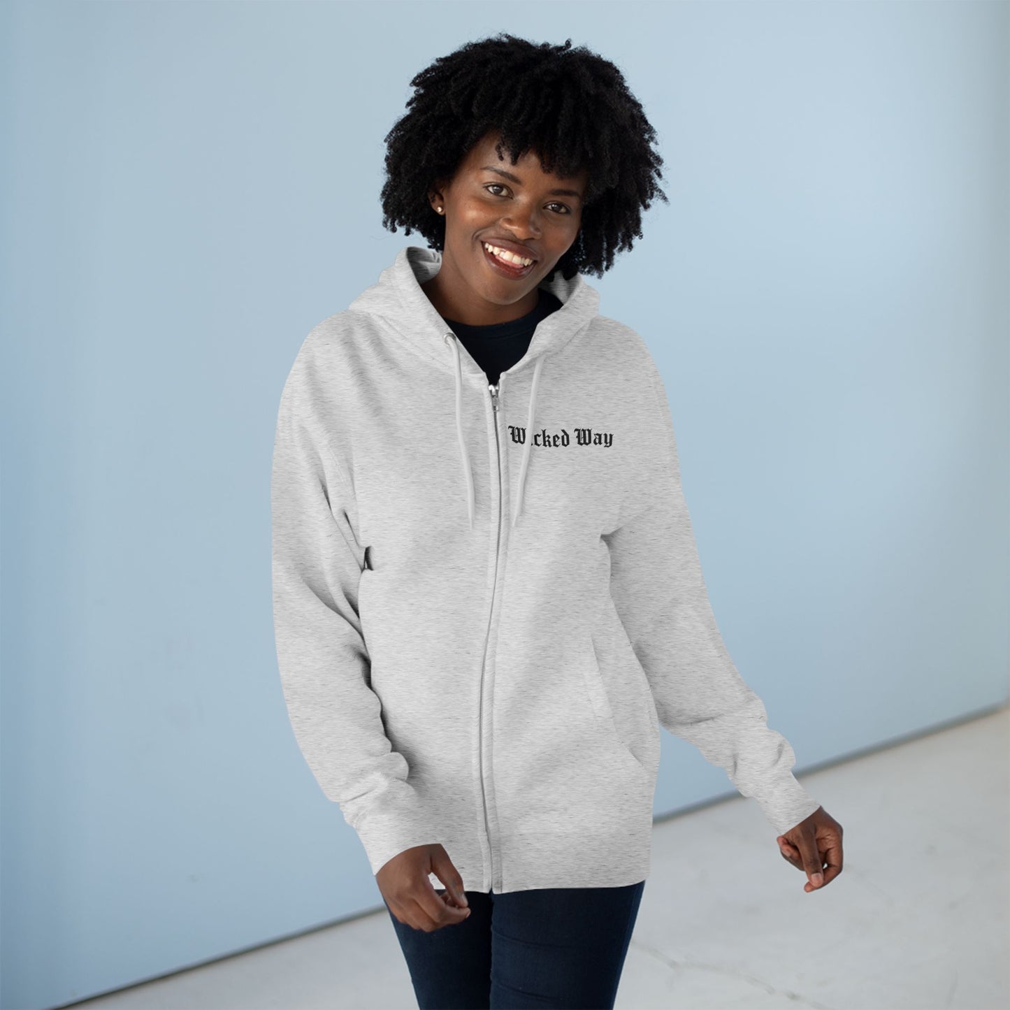 "Wicked Way" Deady Bear Head Zip Hoodie