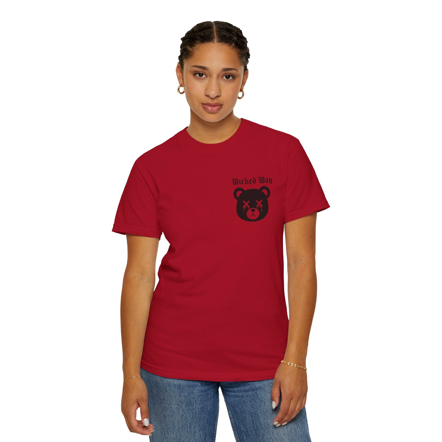 "Wicked Way" Dead Bear Head Pocket Logo Graphic T-Shirt (Multi Color Options)