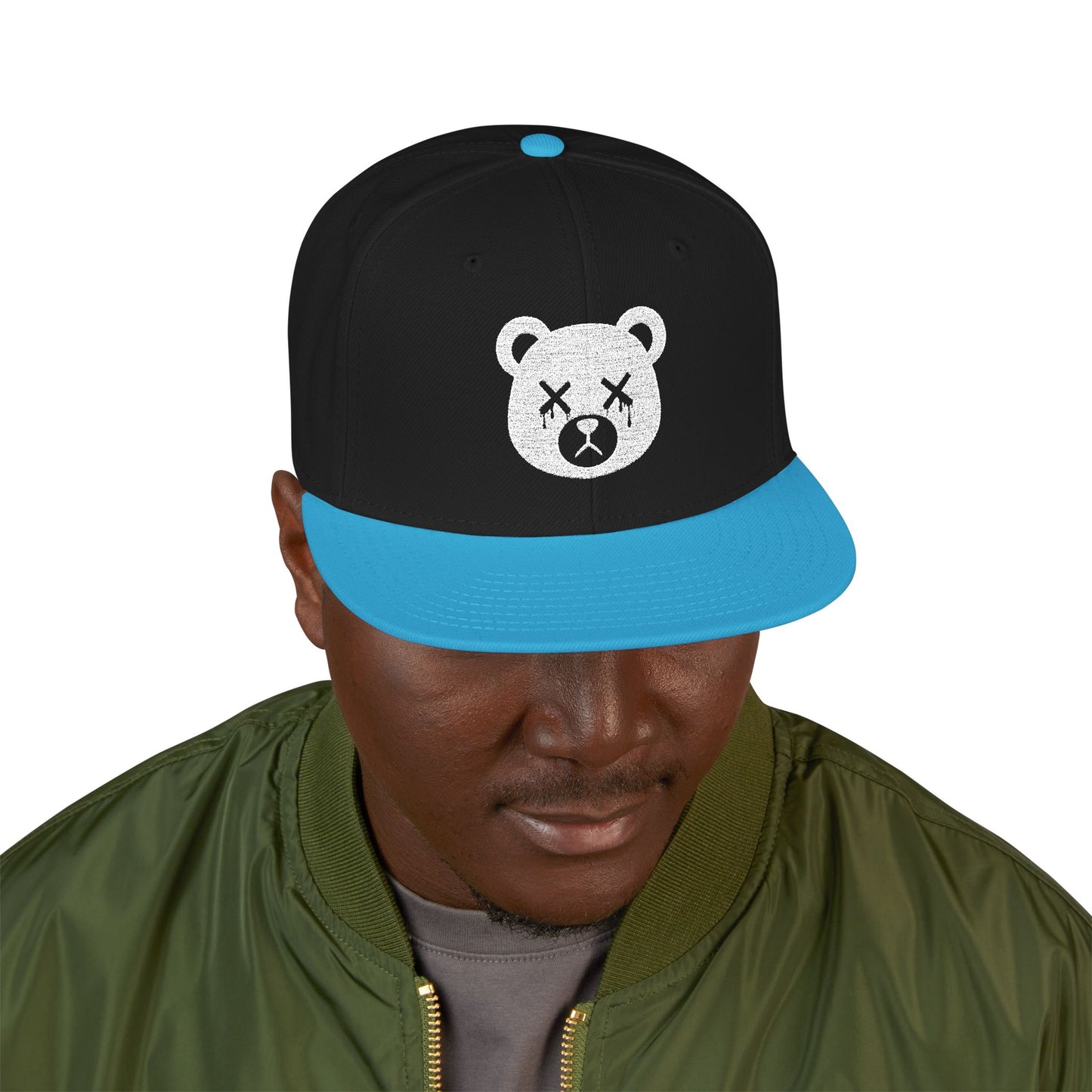 "Wicked Way" Dead Bear Head Alt. White Logo Snapback Hat (Multi Color Options)
