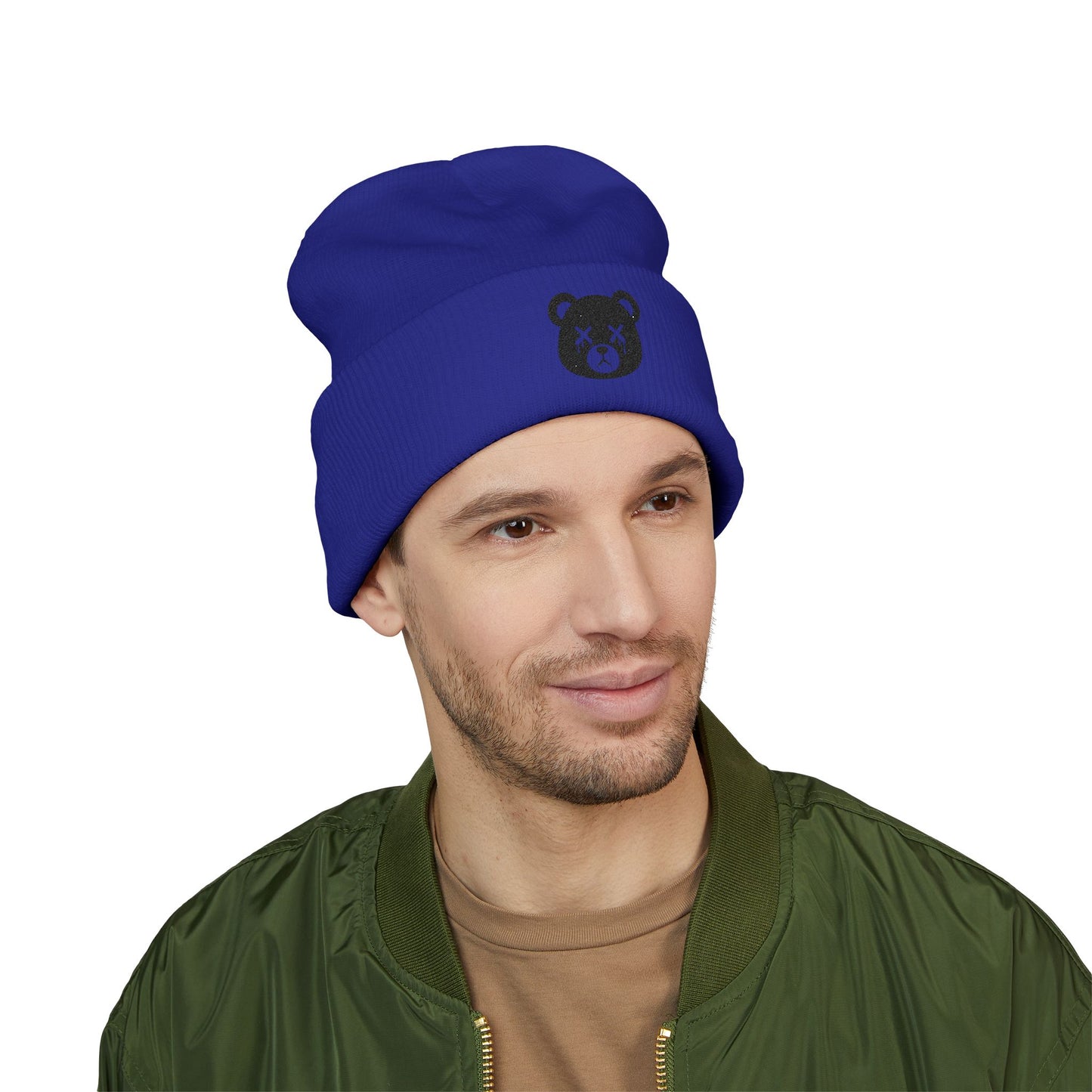 "Wicked Way" Dead Bear Head Black Embroidered Beanie (Multi Color Options)