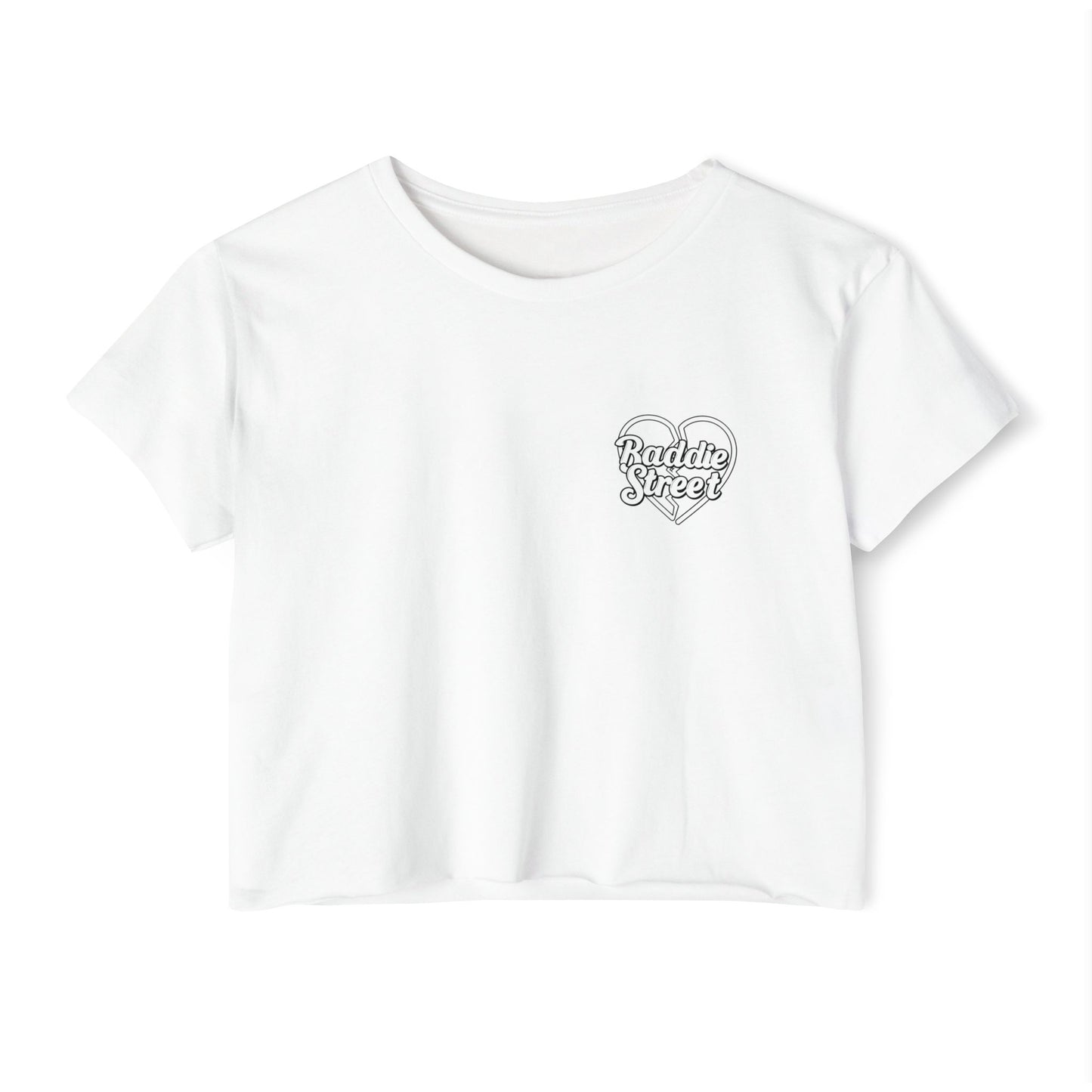 "Baddie Street" Broken Heart Pocket Logo Women's Crop Top