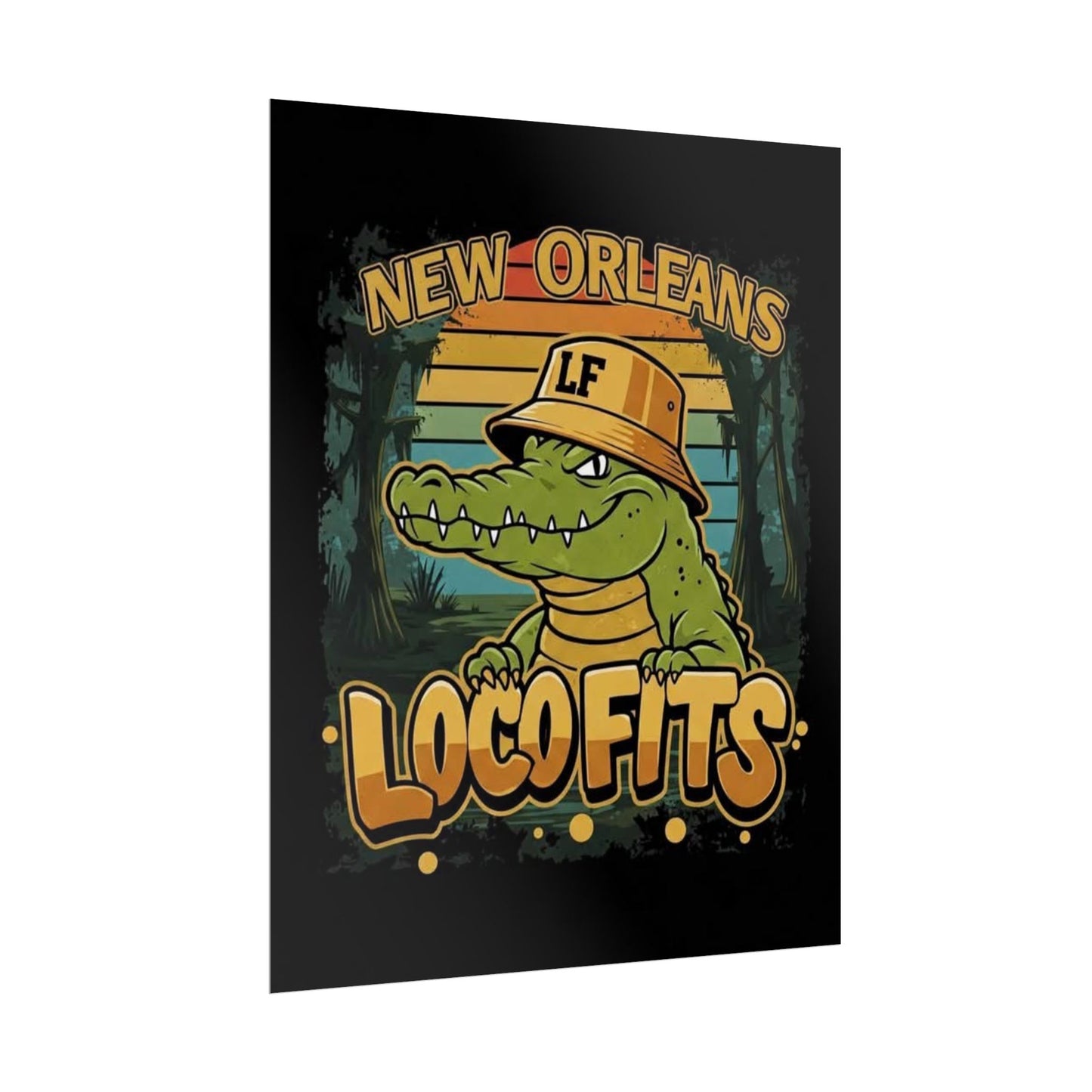 New Orleans Loco Fits Gator Wall Art Poster - Loco Fits Design