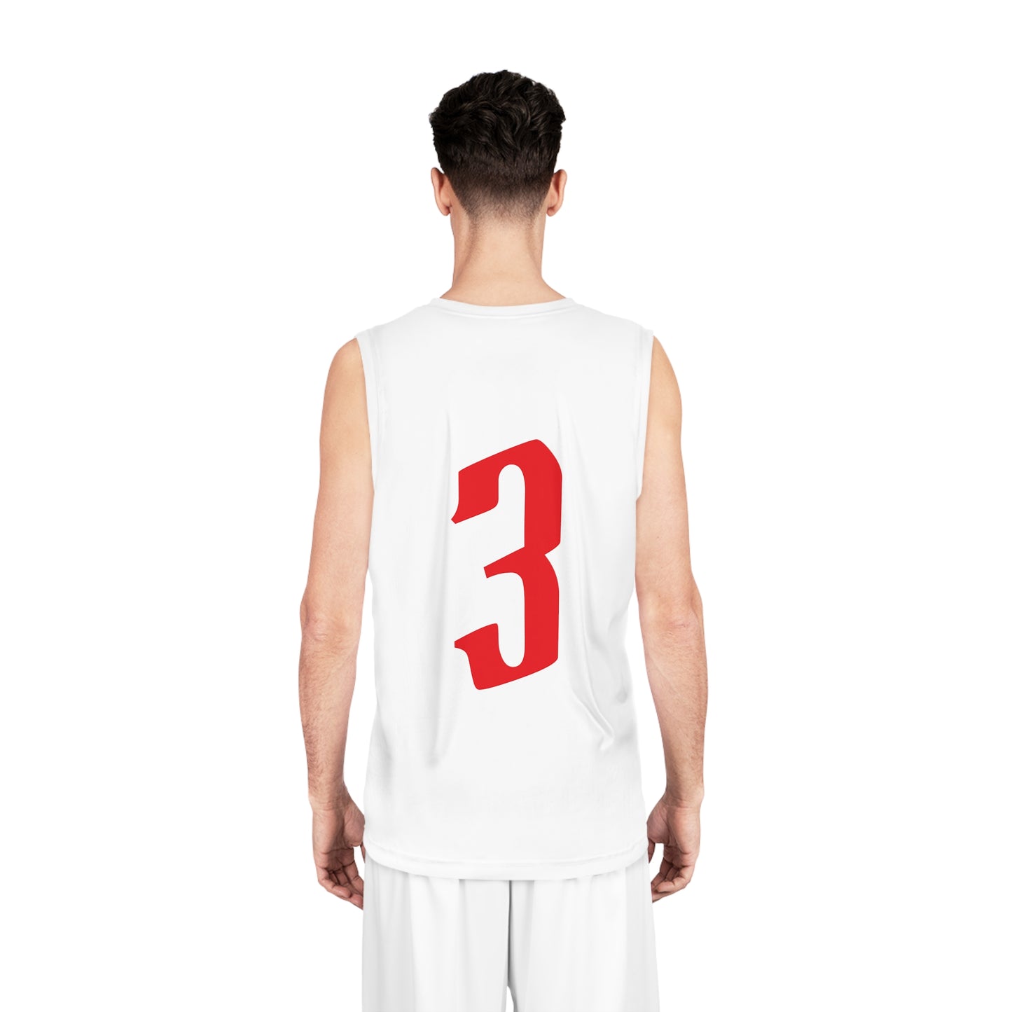 White & Red "Wicked Way" #3 Double Butcher Knives Alt. Basketball Jersey