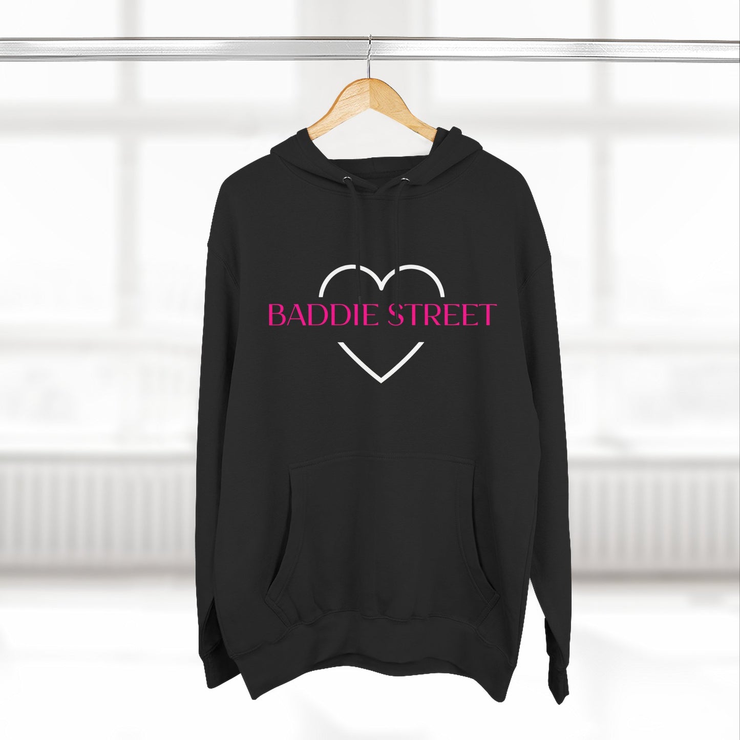 "Baddie Street" Classy Heart Pink Fleece Hoodie