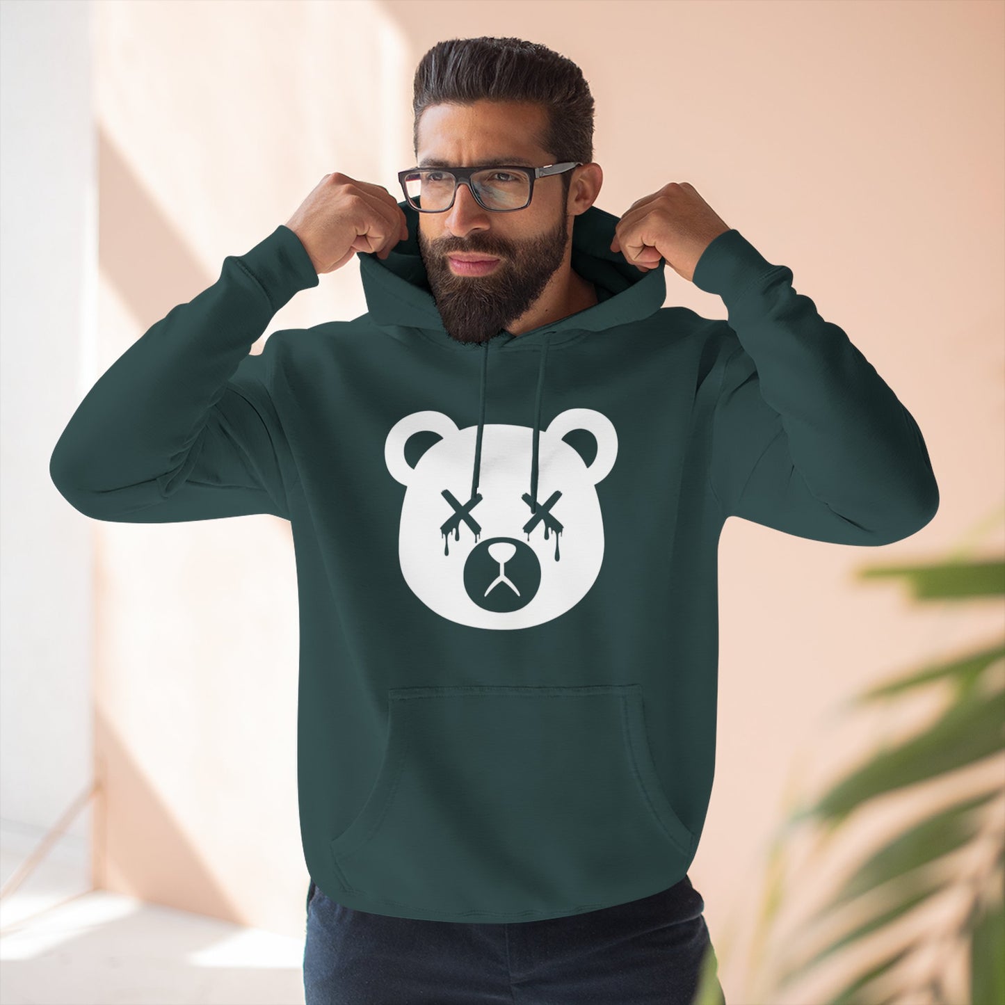 "Wicked Way" Dead Bear Head Solo White Logo Hoodie