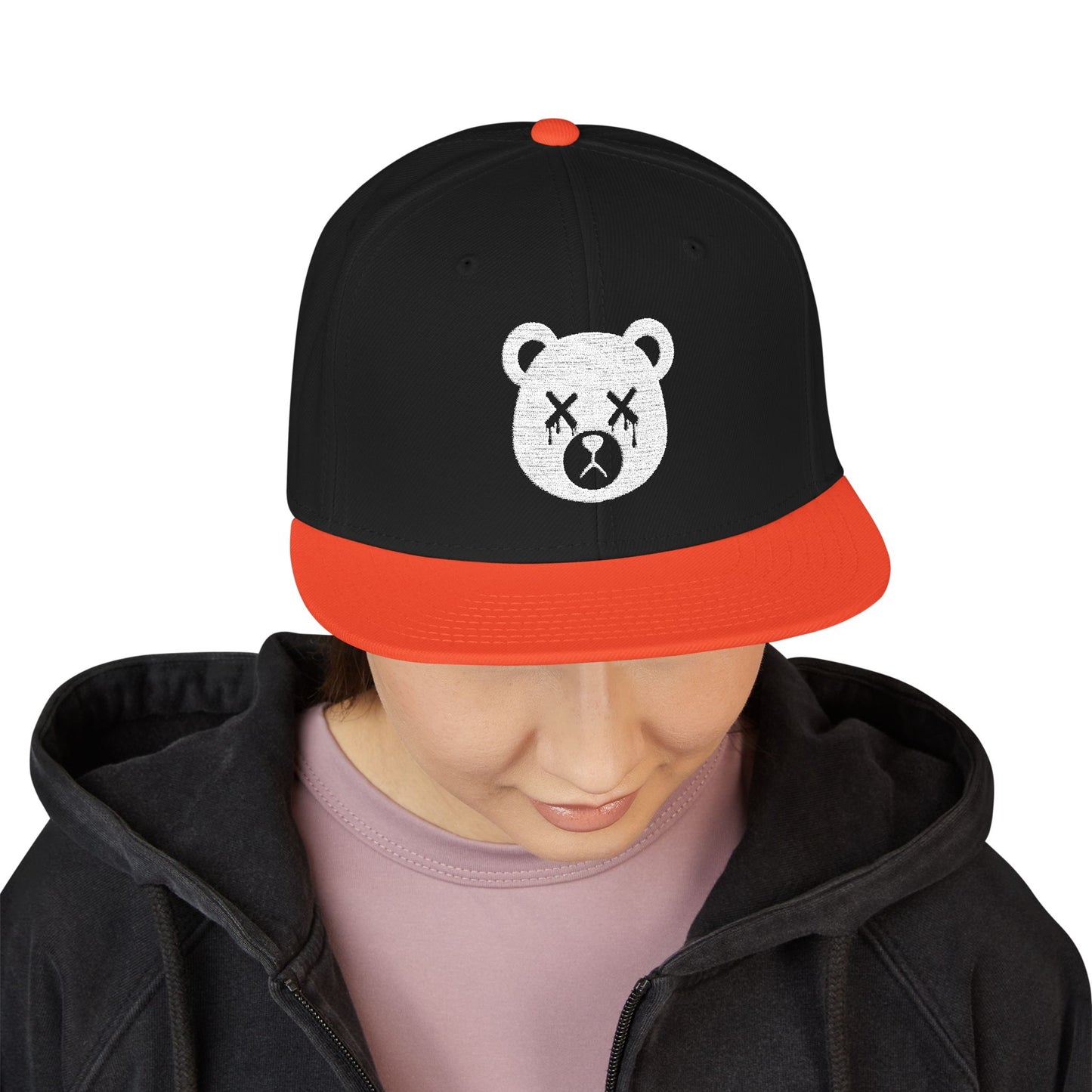 "Wicked Way" Dead Bear Head Alt. White Logo Snapback Hat (Multi Color Options)