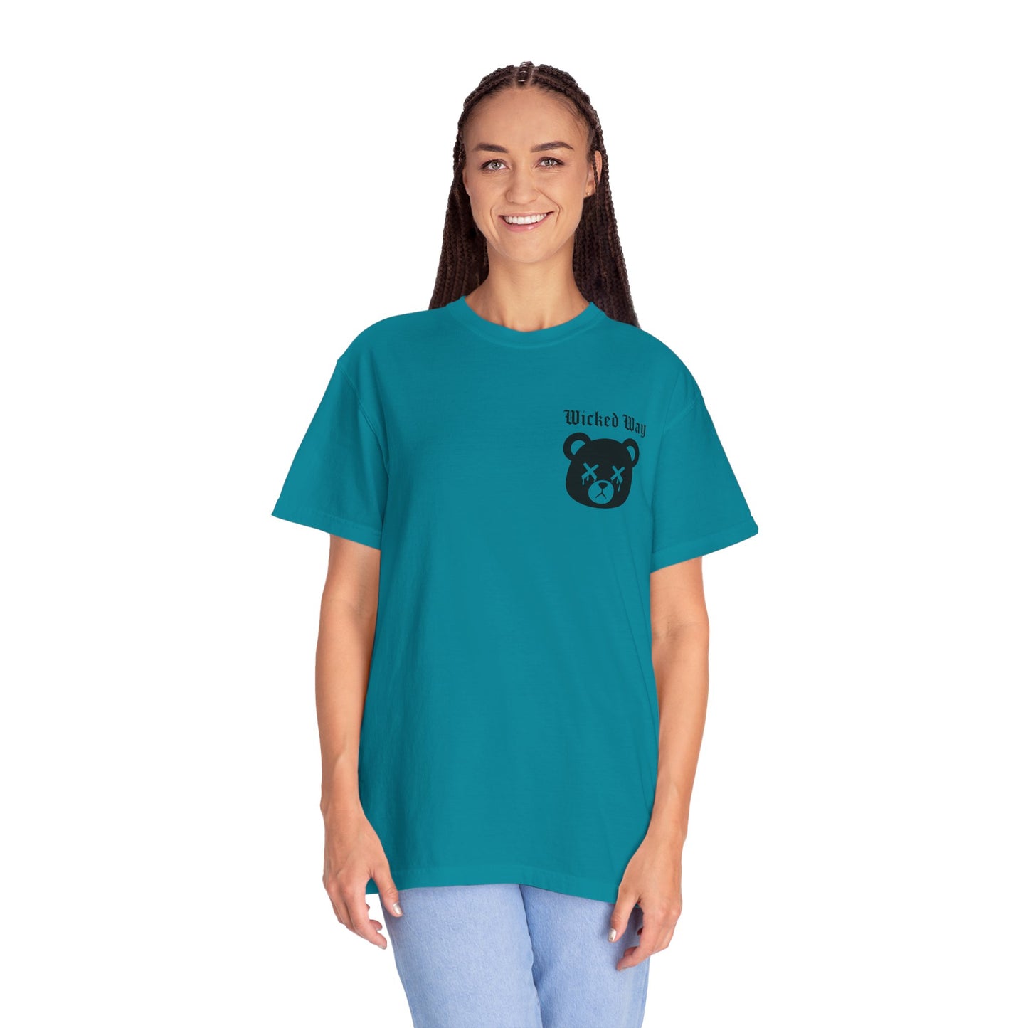 "Wicked Way" Dead Bear Head Pocket Logo Graphic T-Shirt (Multi Color Options)