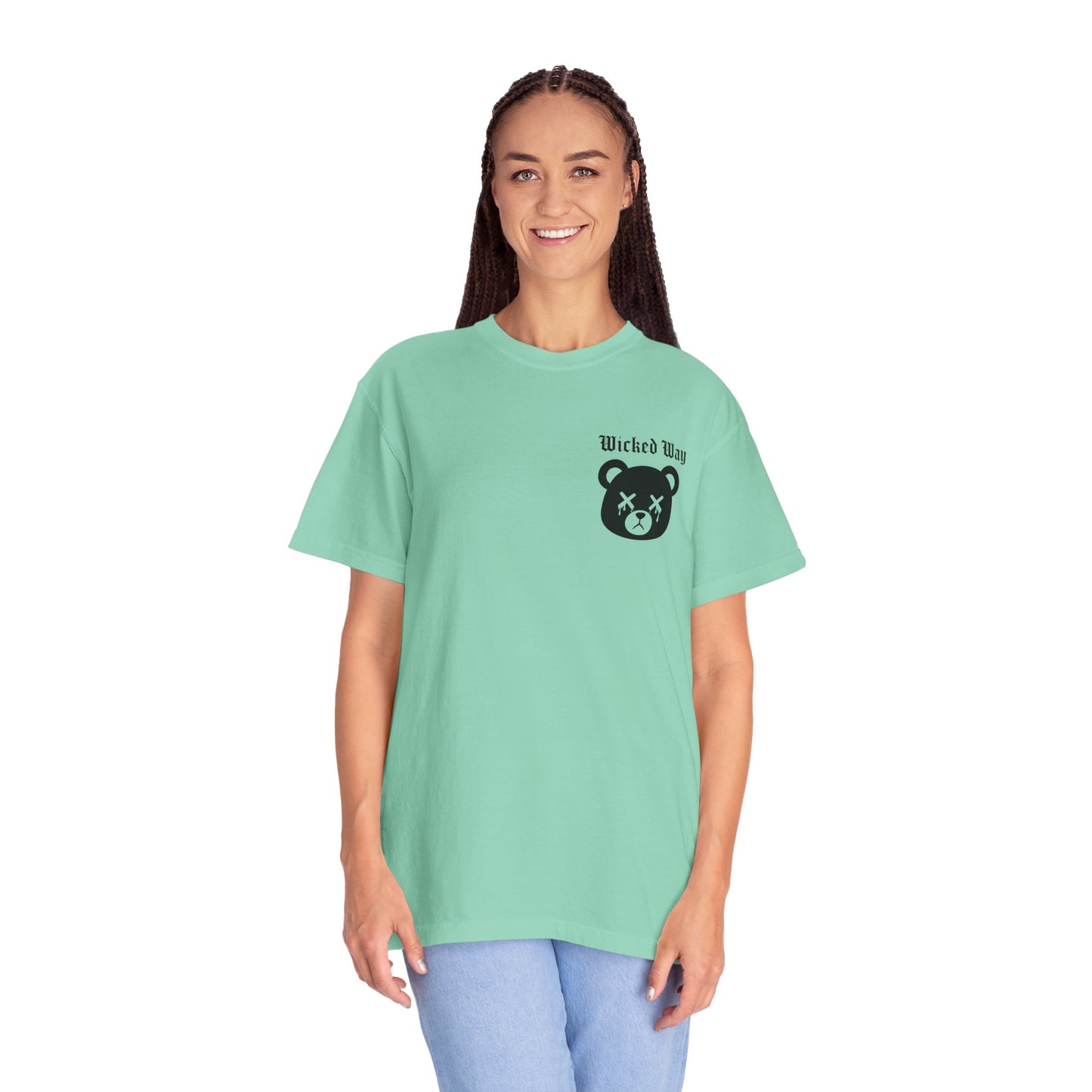 "Wicked Way" Dead Bear Head Pocket Logo Graphic T-Shirt (Multi Color Options)