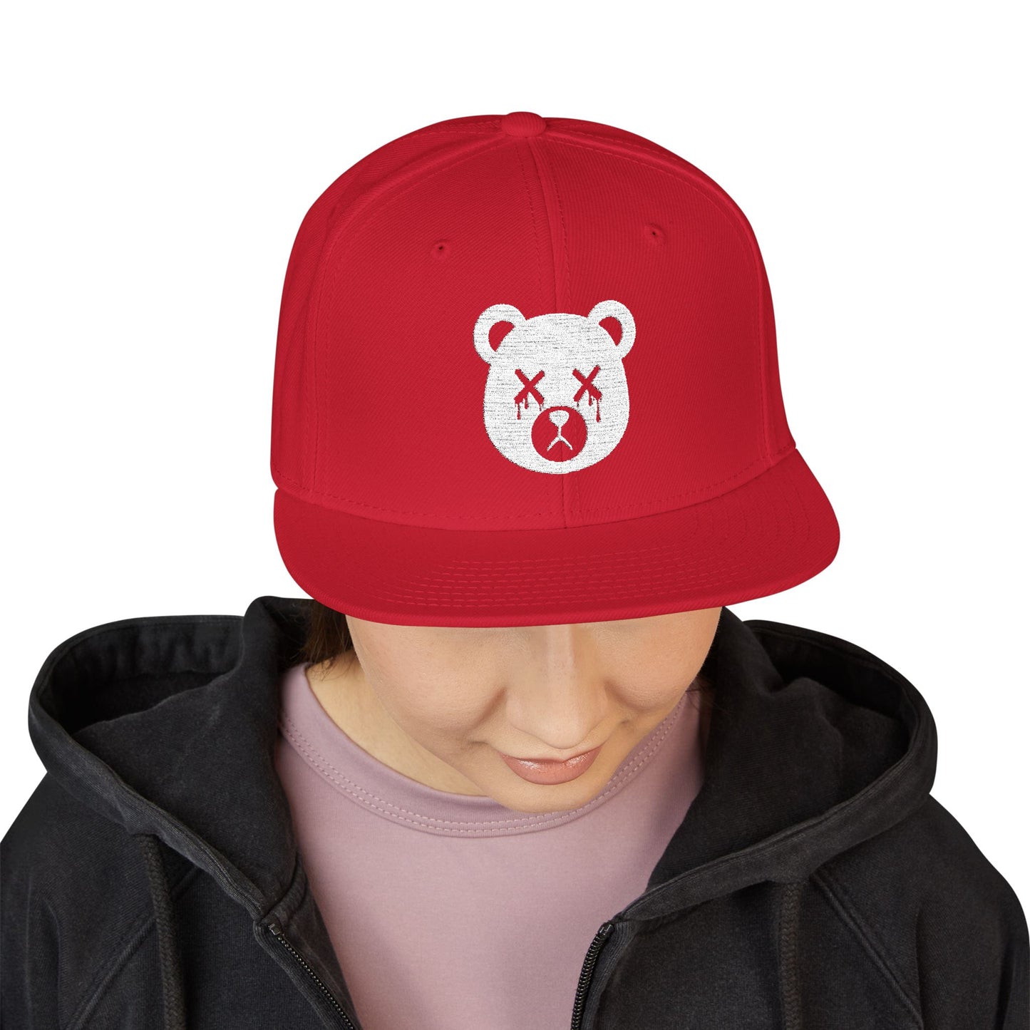 "Wicked Way" Dead Bear Head Alt. White Logo Snapback Hat (Multi Color Options)