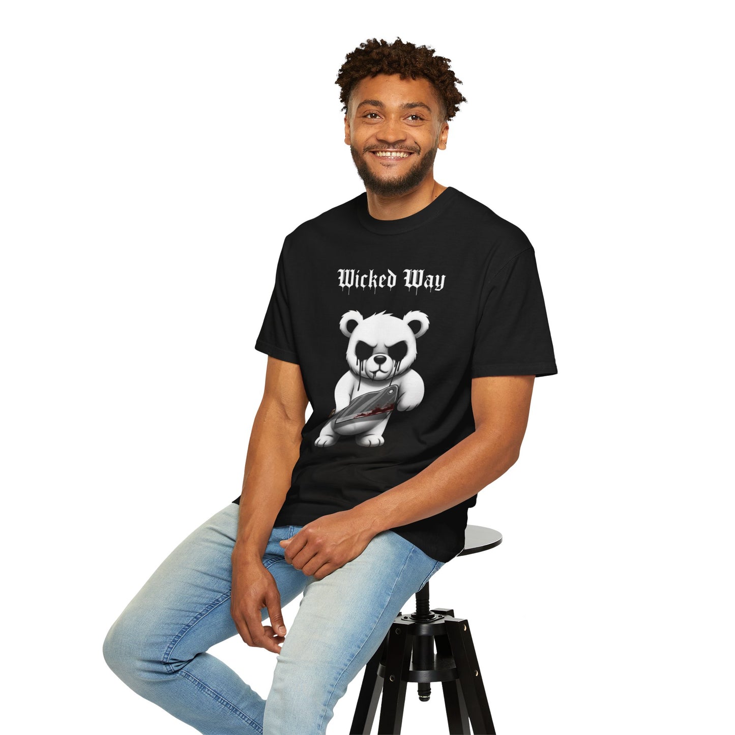 Limited Edition "Wicked Way" Butcher Knife Bear Graphic T-Shirt