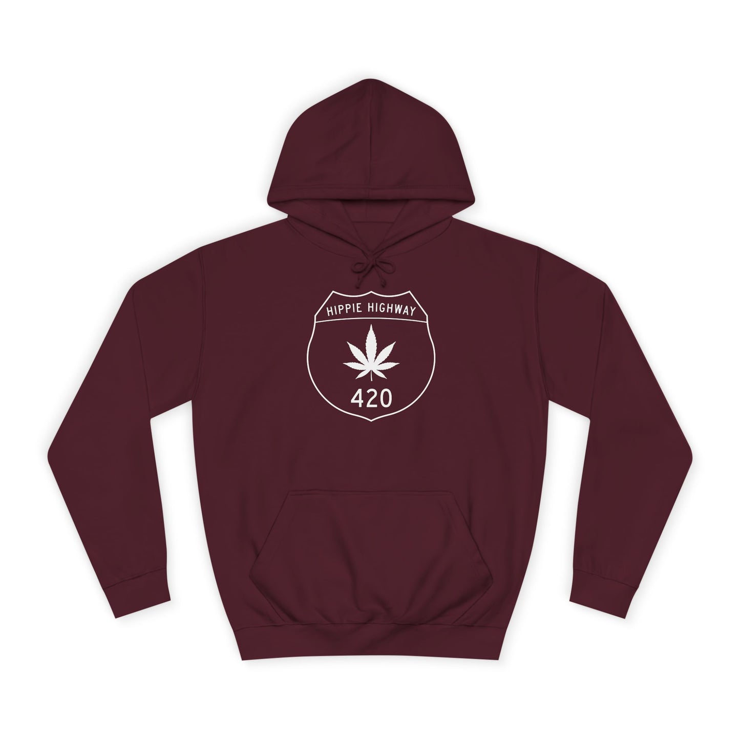 "Hippie Highway" 420 Road Sign College Hoodie
