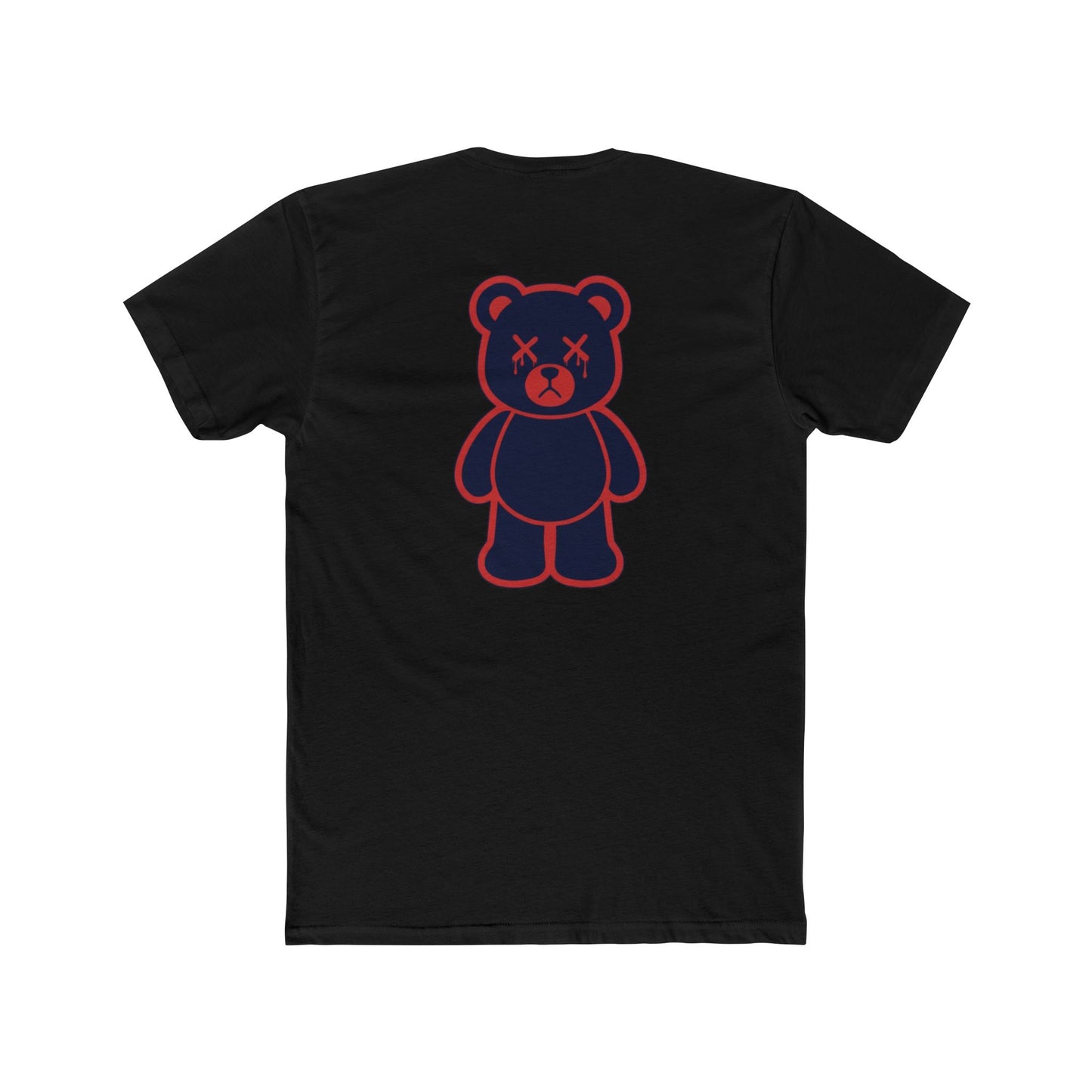 "Wicked Way" Deady Bear Front Script Back Bear Red & Blue Graphic Cotton Crew Tee