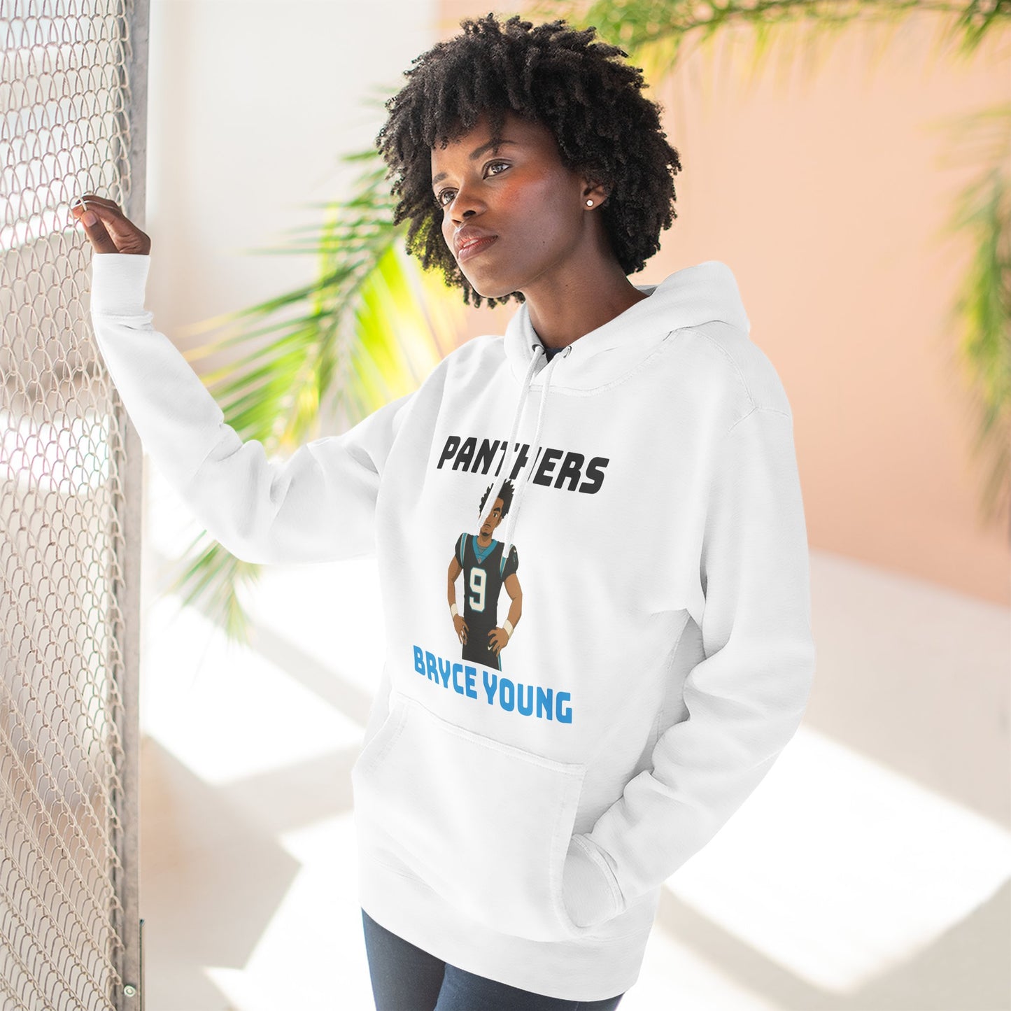 Anime Football 'Panthers Bryce Young' Three-Panel Fleece Hoodie