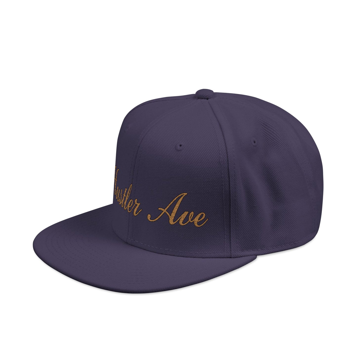 "Hustler Ave" Gold Edition Cursive Snapback Hat