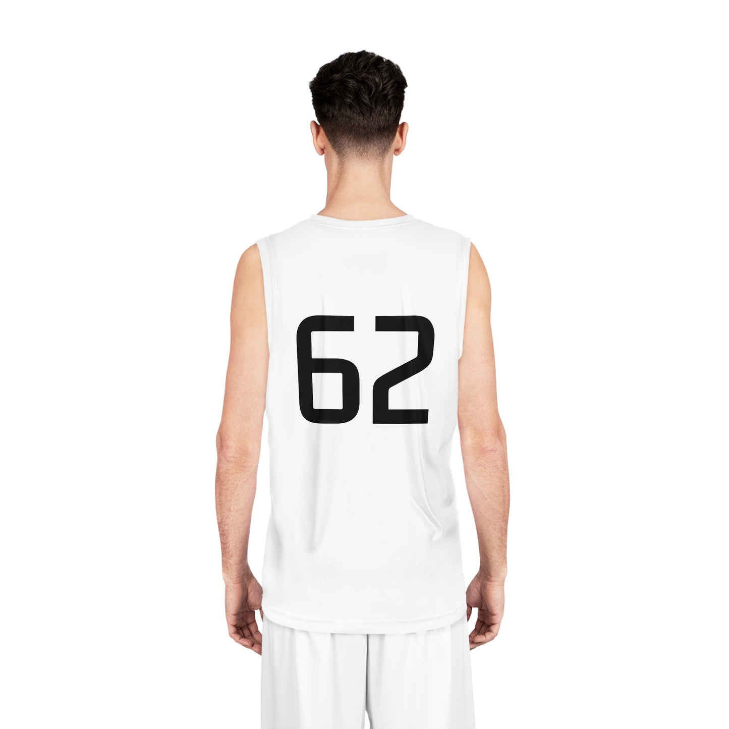 White "Rebel Road" #62 Let's Race Basketball Jersey