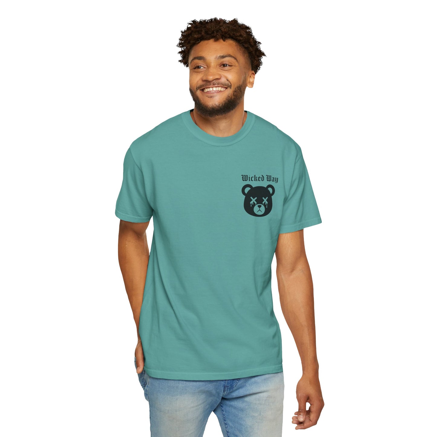 "Wicked Way" Dead Bear Head Pocket Logo Graphic T-Shirt (Multi Color Options)